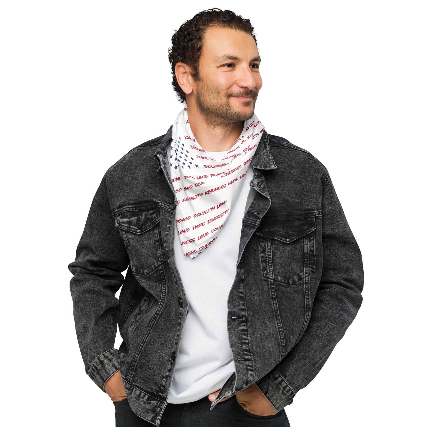 Flag Words of Kindness - Bandana - Supporting Equal Rights for All Americans Bandana Woke American Apparel L