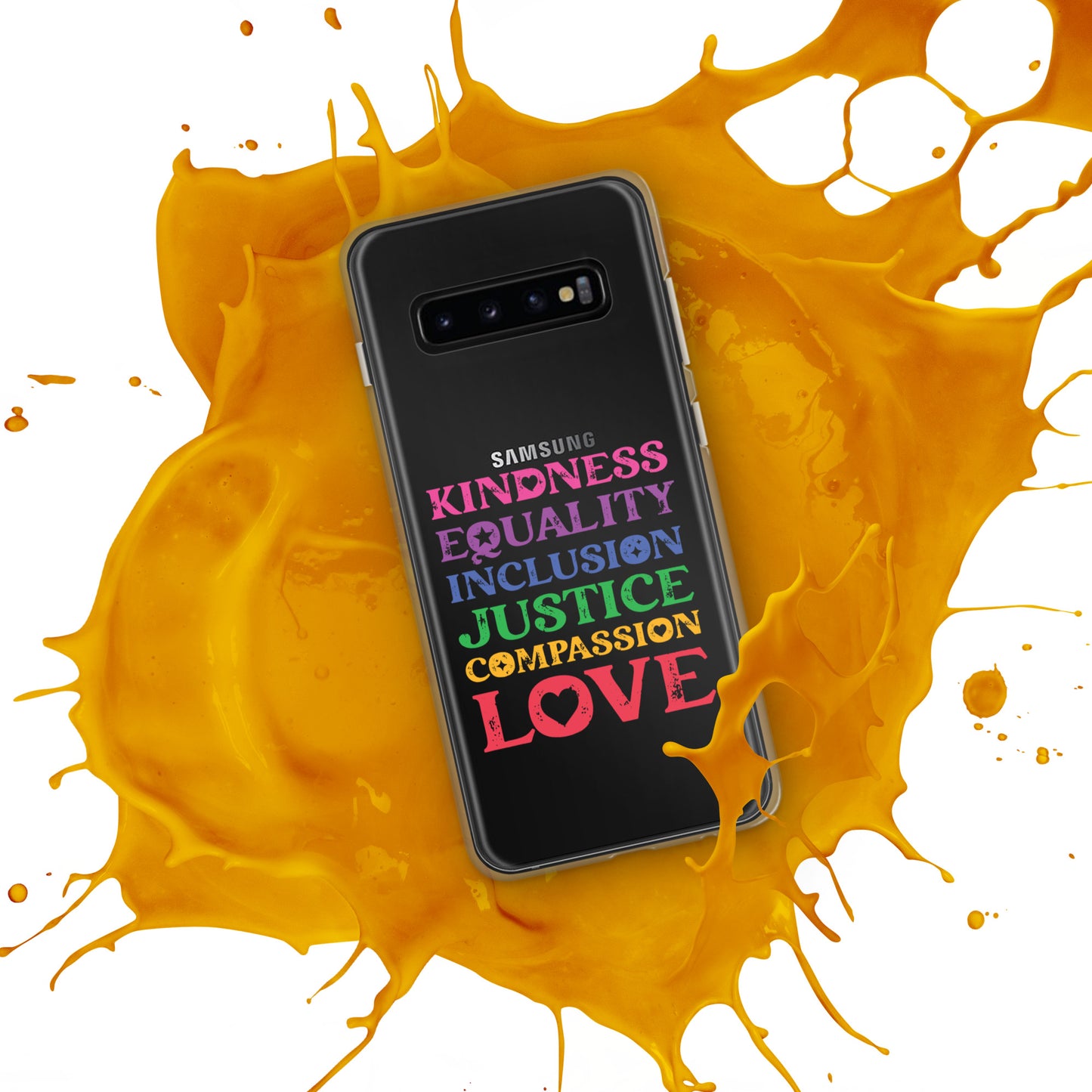 Kindness Equality Inclusion Justice Compassion Love (Rainbow) - Case for Samsung® Phones Mobile Phone Cases Woke American Apparel