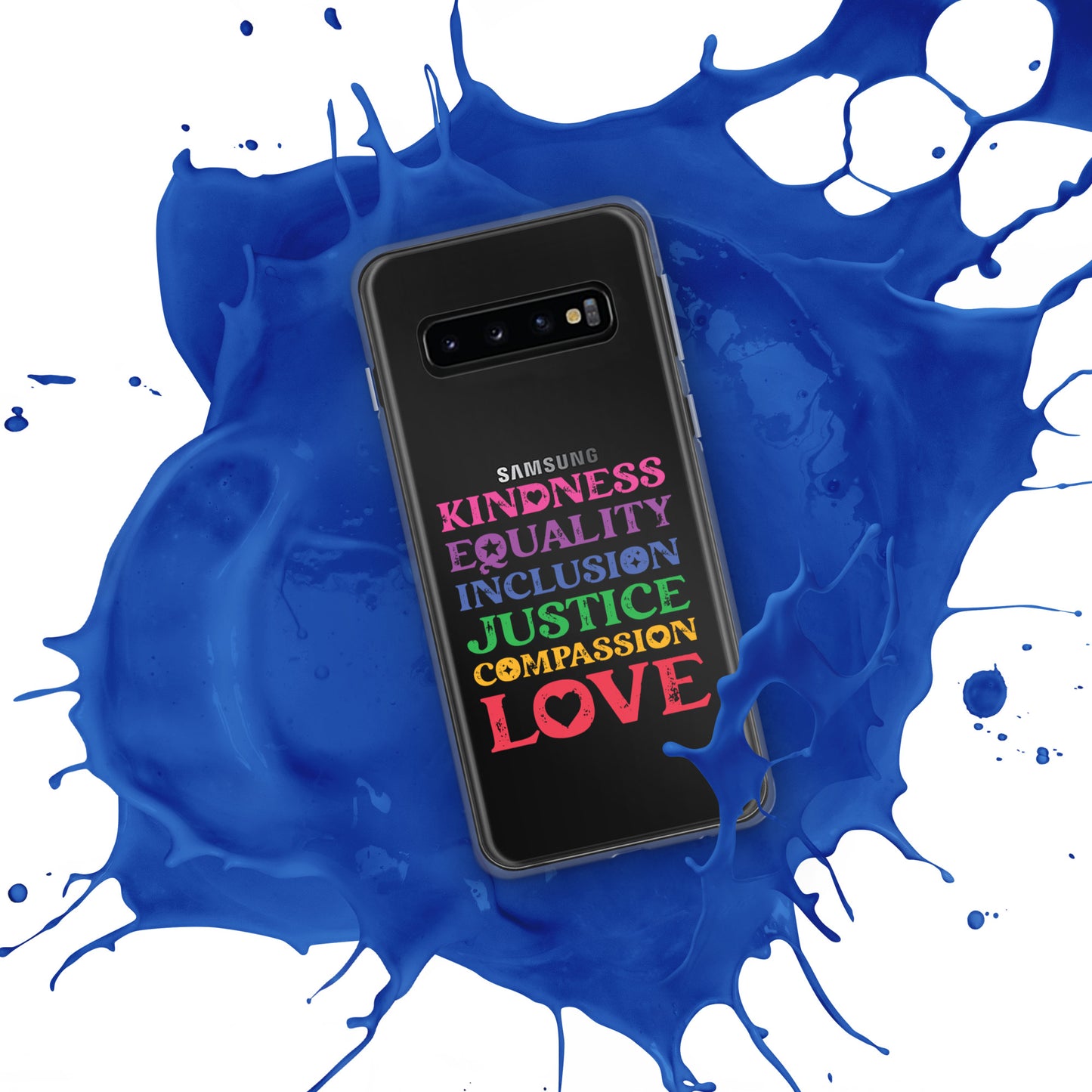 Kindness Equality Inclusion Justice Compassion Love (Rainbow) - Case for Samsung® Phones Mobile Phone Cases Woke American Apparel