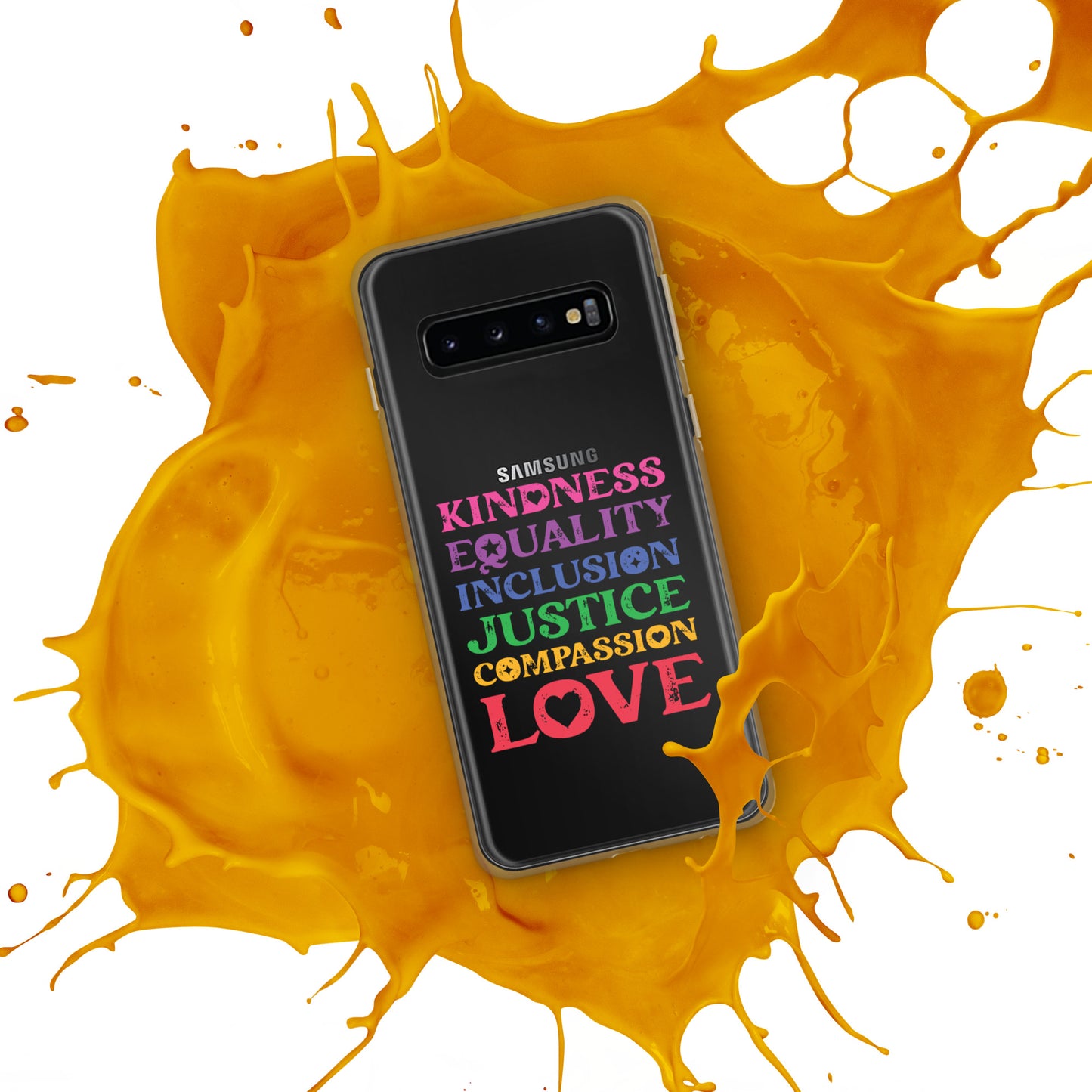 Kindness Equality Inclusion Justice Compassion Love (Rainbow) - Case for Samsung® Phones Mobile Phone Cases Woke American Apparel