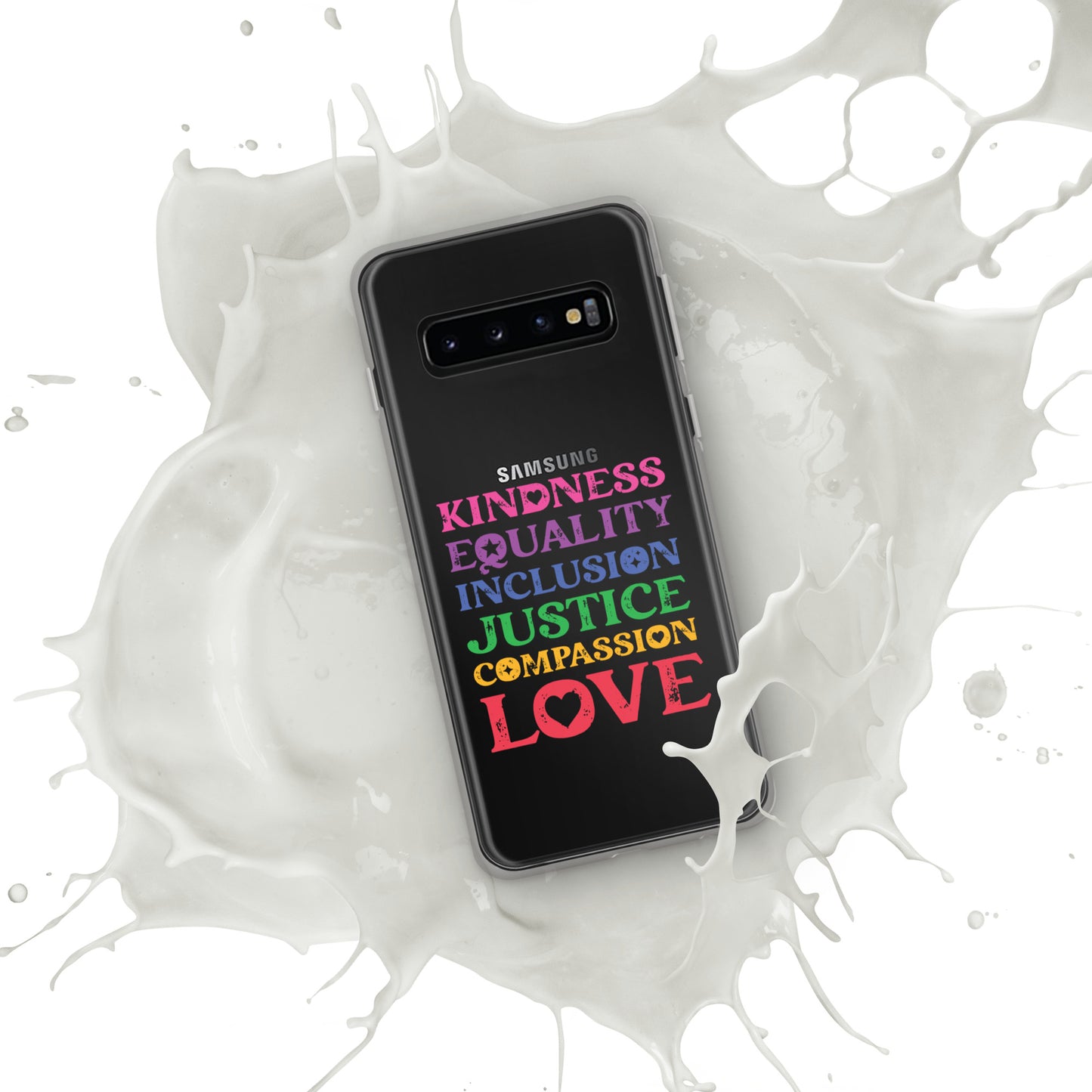 Kindness Equality Inclusion Justice Compassion Love (Rainbow) - Case for Samsung® Phones Mobile Phone Cases Woke American Apparel Samsung Galaxy S10