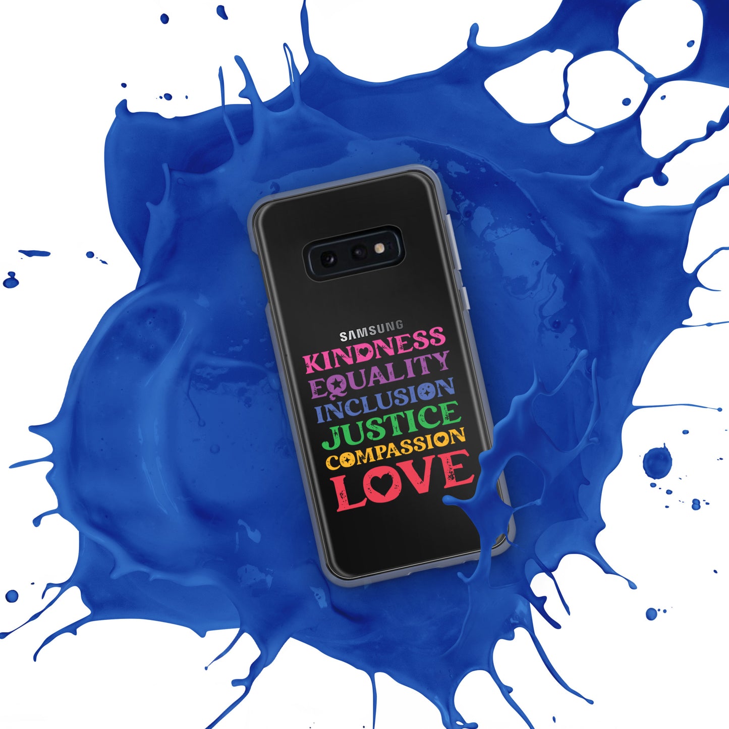 Kindness Equality Inclusion Justice Compassion Love (Rainbow) - Case for Samsung® Phones Mobile Phone Cases Woke American Apparel