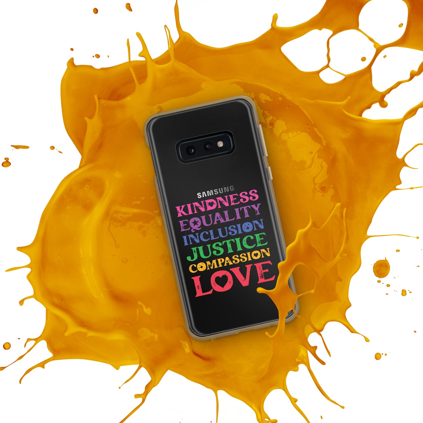 Kindness Equality Inclusion Justice Compassion Love (Rainbow) - Case for Samsung® Phones Mobile Phone Cases Woke American Apparel