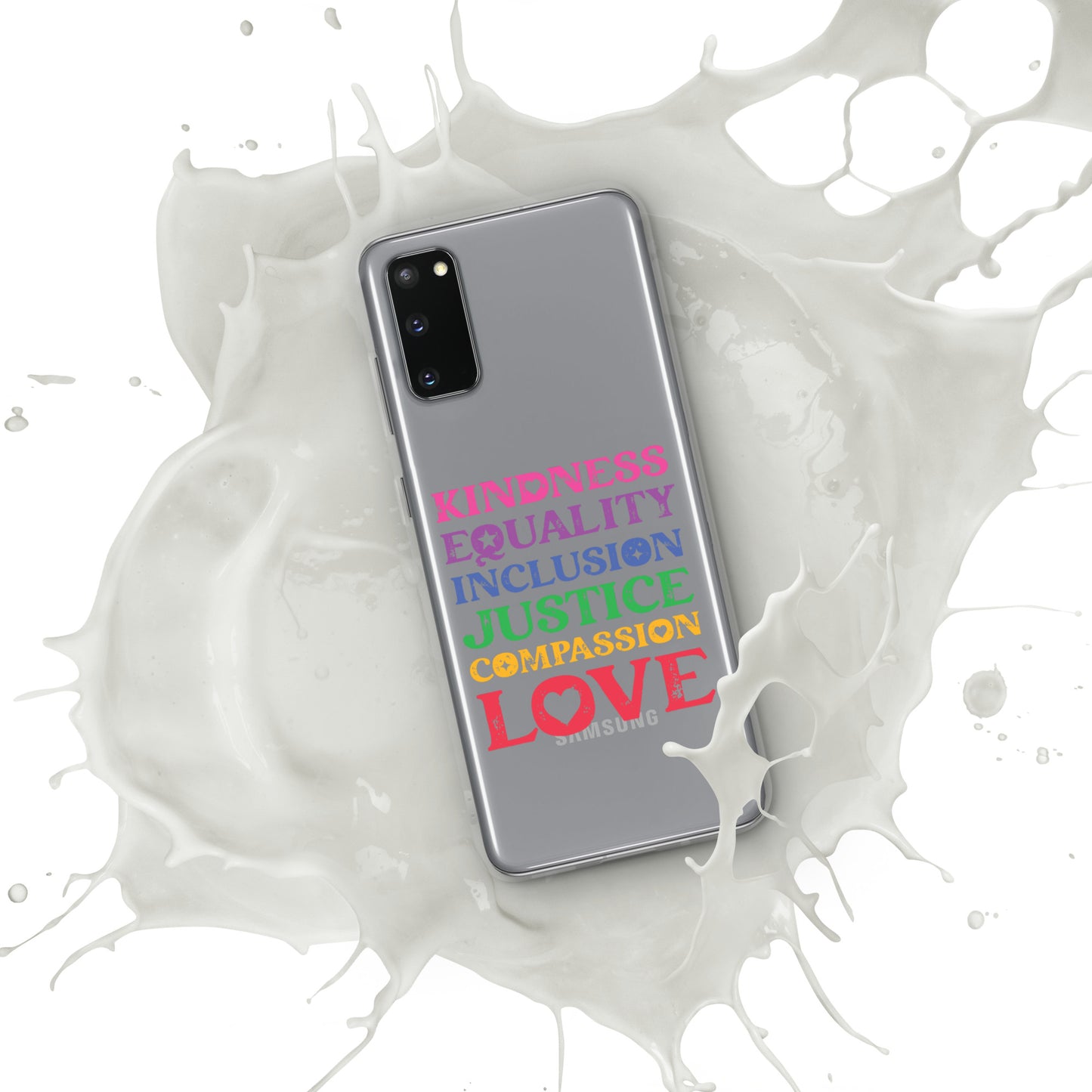 Kindness Equality Inclusion Justice Compassion Love (Rainbow) - Case for Samsung® Phones Mobile Phone Cases Woke American Apparel Samsung Galaxy S20
