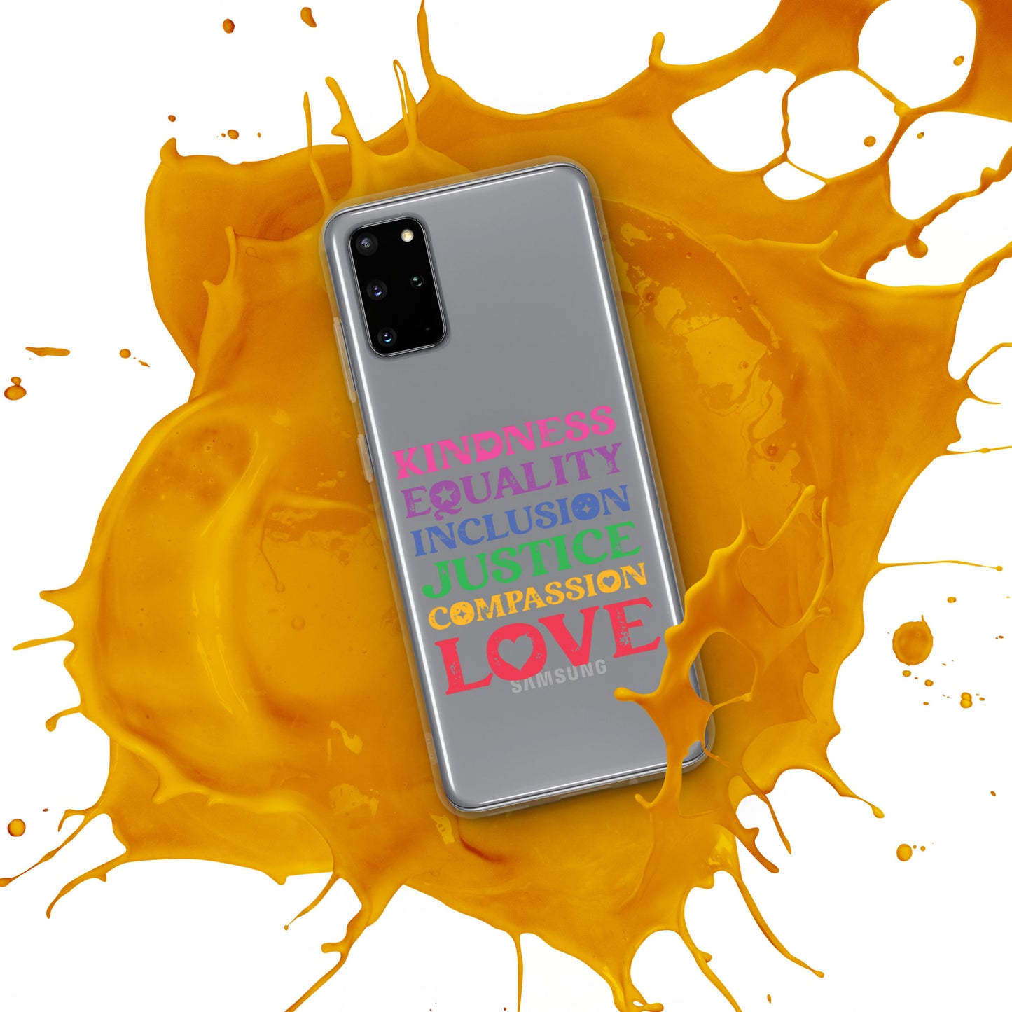 Kindness Equality Inclusion Justice Compassion Love (Rainbow) - Case for Samsung® Phones Mobile Phone Cases Woke American Apparel