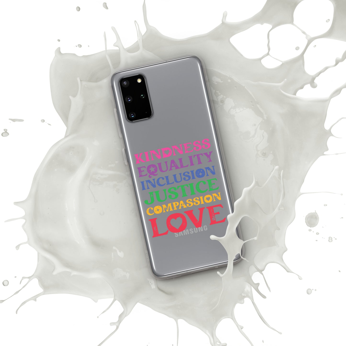 Kindness Equality Inclusion Justice Compassion Love (Rainbow) - Case for Samsung® Phones Mobile Phone Cases Woke American Apparel Samsung Galaxy S20 Plus