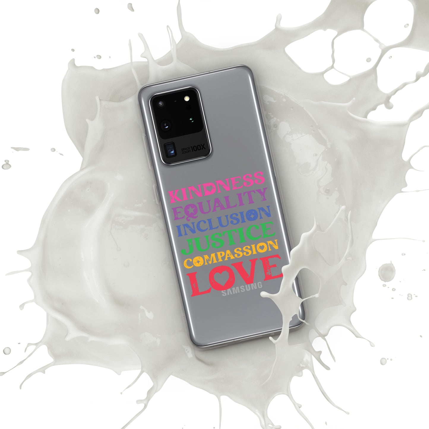 Kindness Equality Inclusion Justice Compassion Love (Rainbow) - Case for Samsung® Phones Mobile Phone Cases Woke American Apparel Samsung Galaxy S20 Ultra