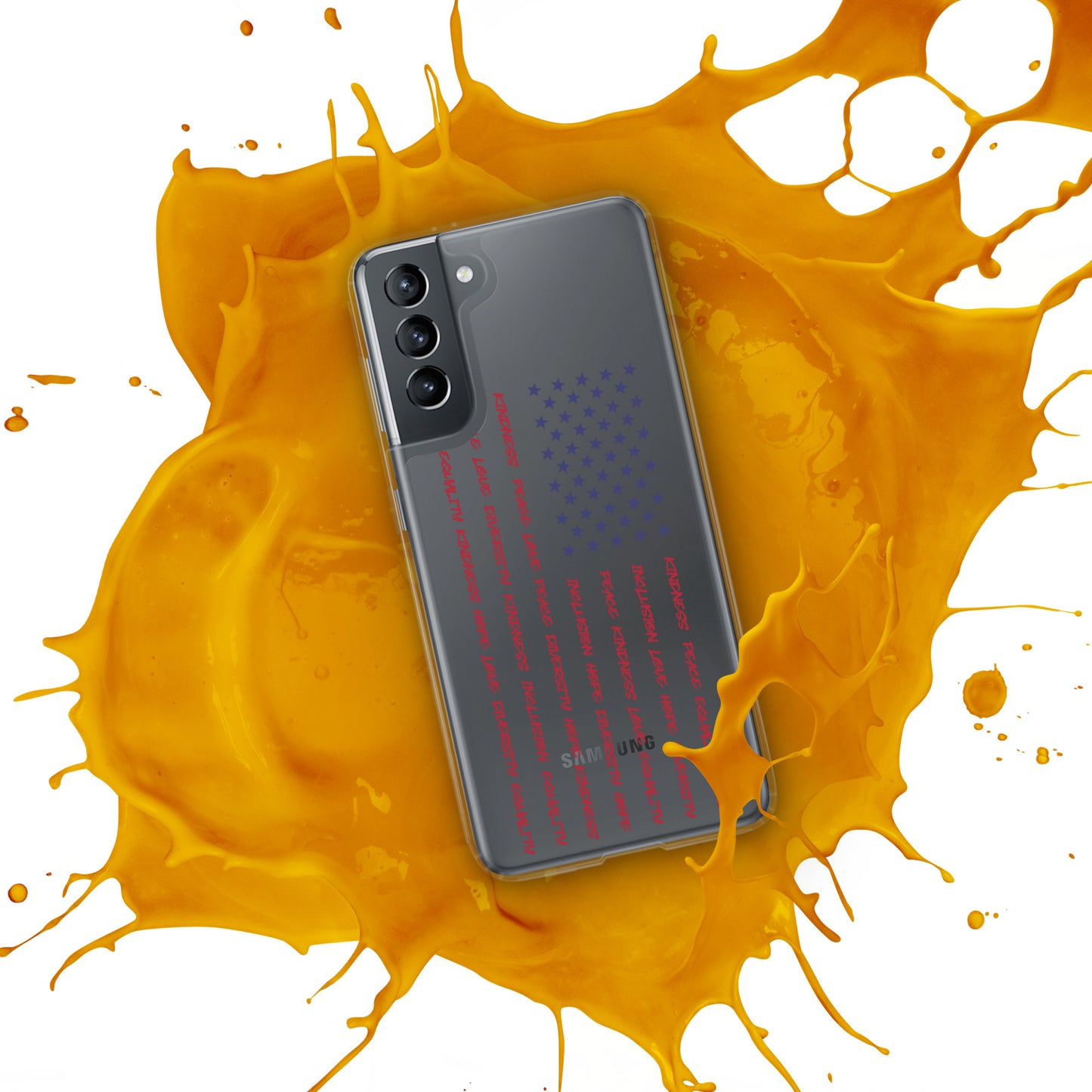 Flag Words of Kindness - Samsung® Case - Supporting Equal Rights for All Americans Mobile Phone Cases Woke American Apparel