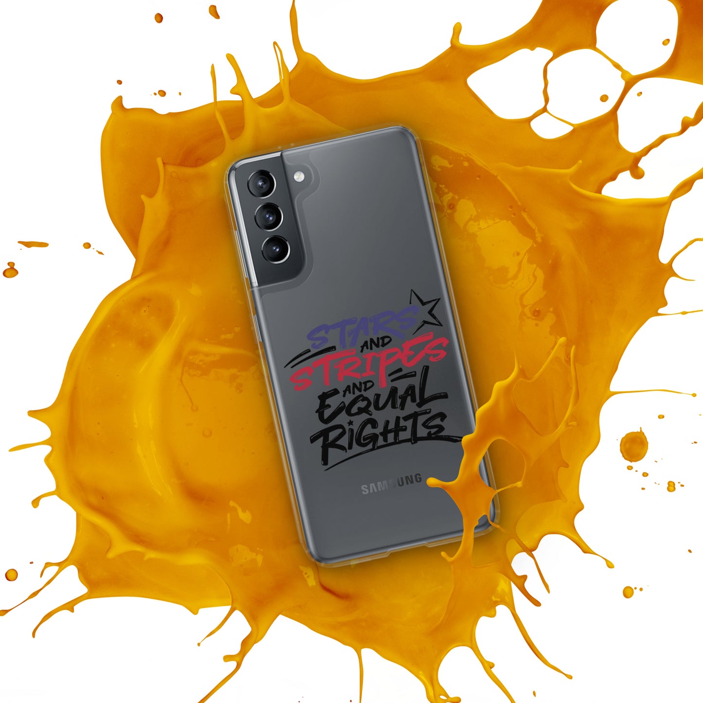 Stars and Stripes and Equal Rights - Samsung® Phone Case - Supporting Black Lives Matter and Equal Rights for All Americans Mobile Phone Cases Woke American Apparel
