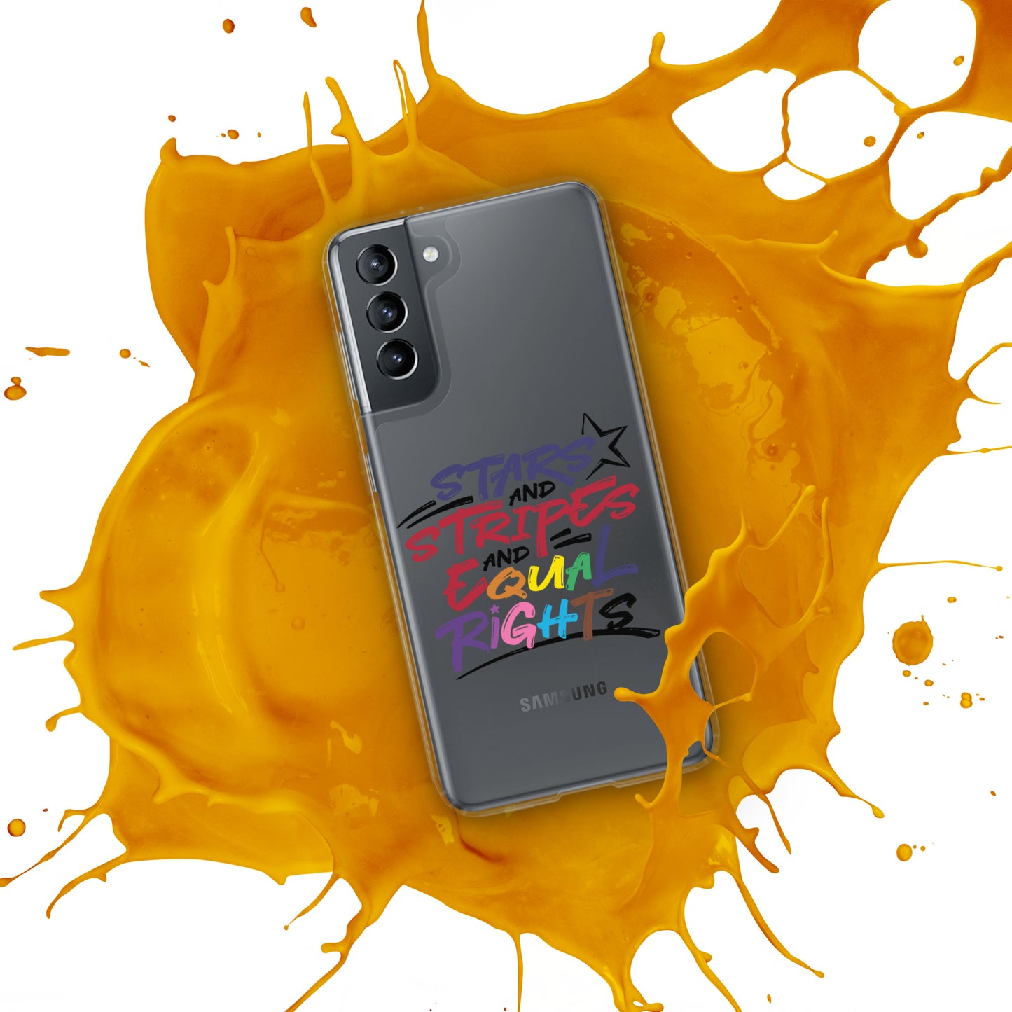 Stars and Stripes and Equal Rights (Rainbow Letters) - Samsung® Phone Case - Supporting Equal Rights for All Americans Mobile Phone Cases Woke American Apparel