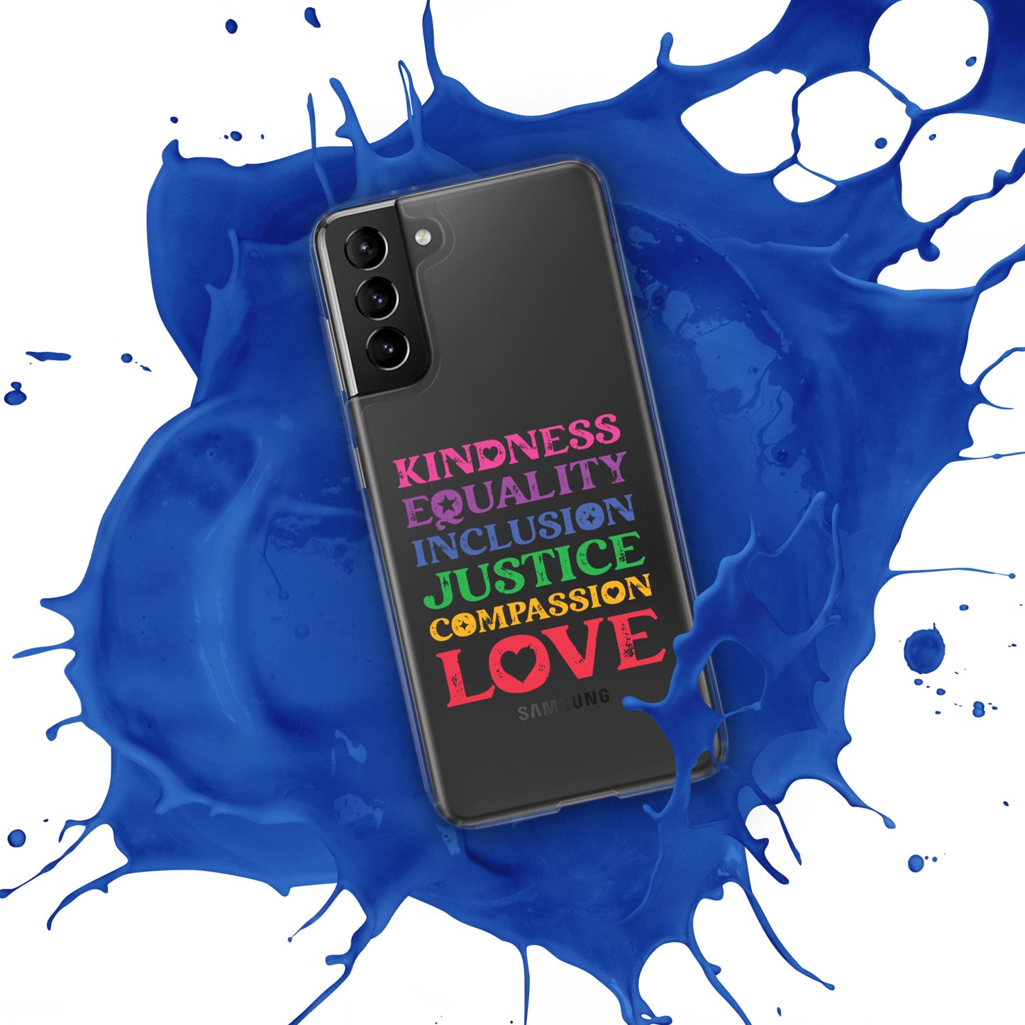 Kindness Equality Inclusion Justice Compassion Love (Rainbow) - Case for Samsung® Phones Mobile Phone Cases Woke American Apparel