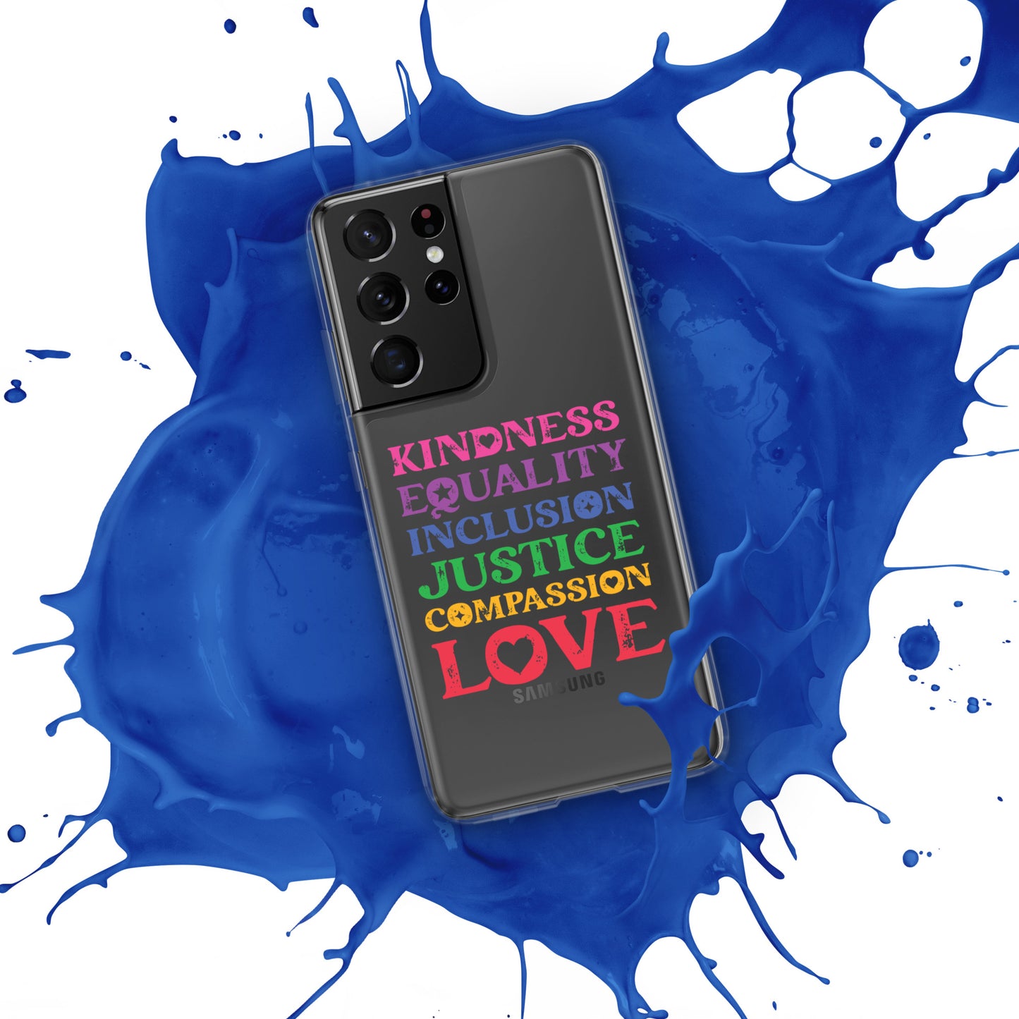 Kindness Equality Inclusion Justice Compassion Love (Rainbow) - Case for Samsung® Phones Mobile Phone Cases Woke American Apparel