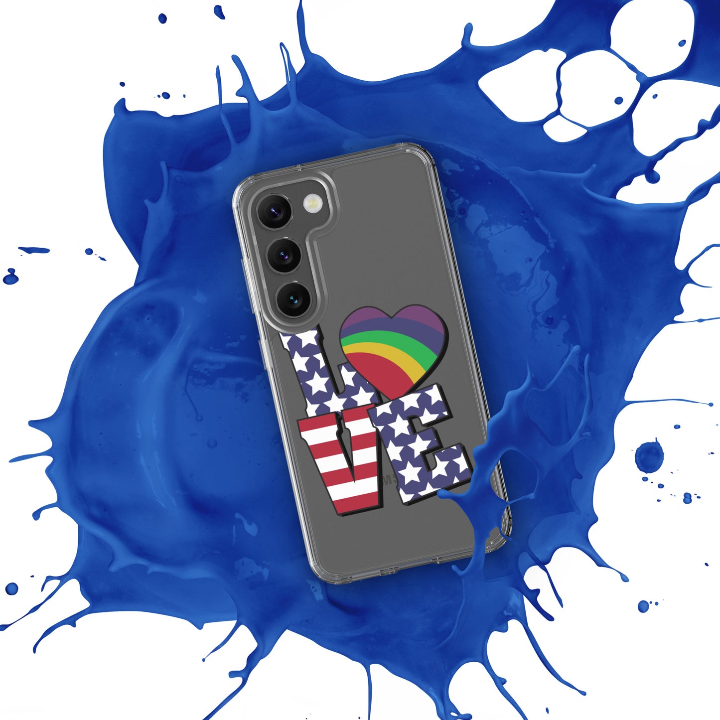 Old Glory Love with Rainbow Heart - Samsung® Phone Case - Supporting Equal Rights for All Americans Mobile Phone Cases Woke American Apparel