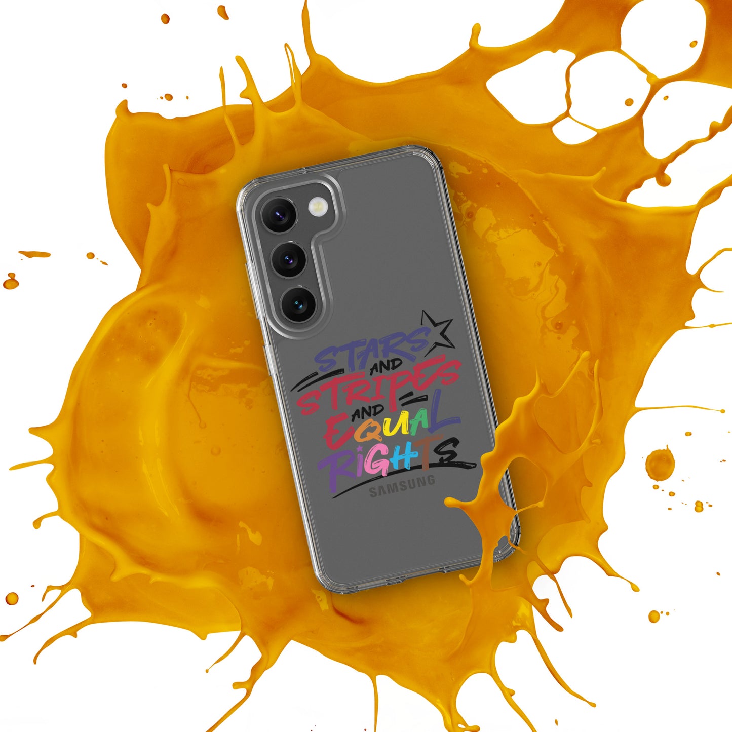 Stars and Stripes and Equal Rights (Rainbow Letters) - Samsung® Phone Case - Supporting Equal Rights for All Americans Mobile Phone Cases Woke American Apparel