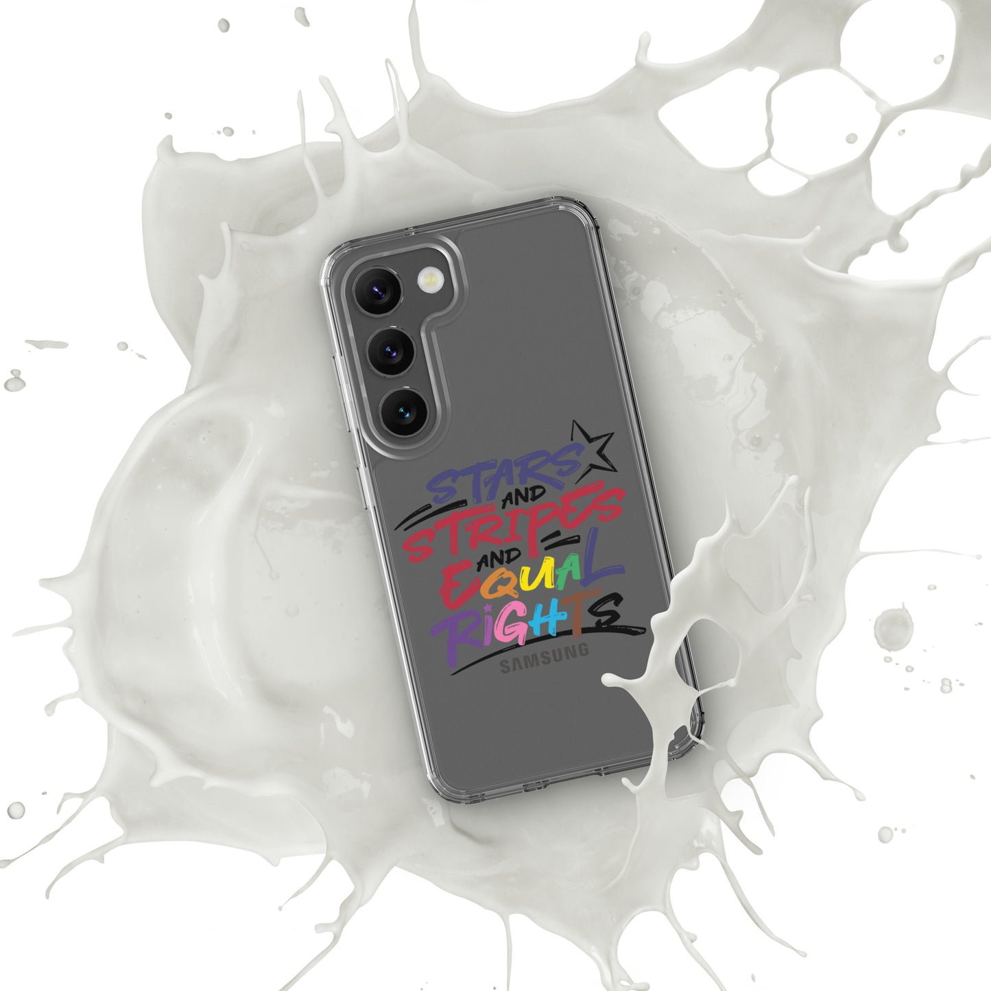 Stars and Stripes and Equal Rights (Rainbow Letters) - Samsung® Phone Case - Supporting Equal Rights for All Americans Mobile Phone Cases Woke American Apparel Samsung Galaxy S23