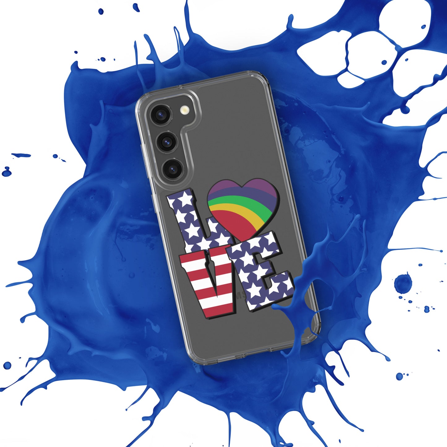 Old Glory Love with Rainbow Heart - Samsung® Phone Case - Supporting Equal Rights for All Americans Mobile Phone Cases Woke American Apparel