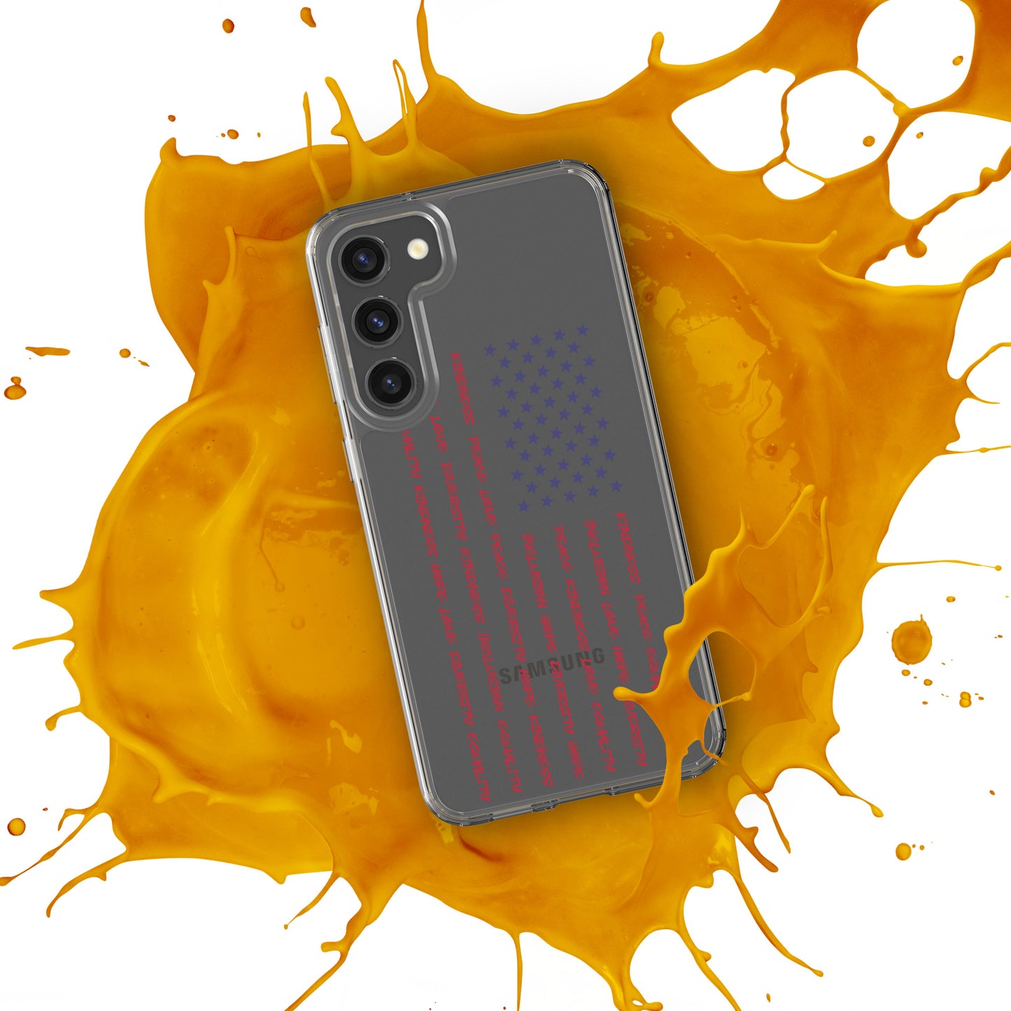 Flag Words of Kindness - Samsung® Case - Supporting Equal Rights for All Americans Mobile Phone Cases Woke American Apparel