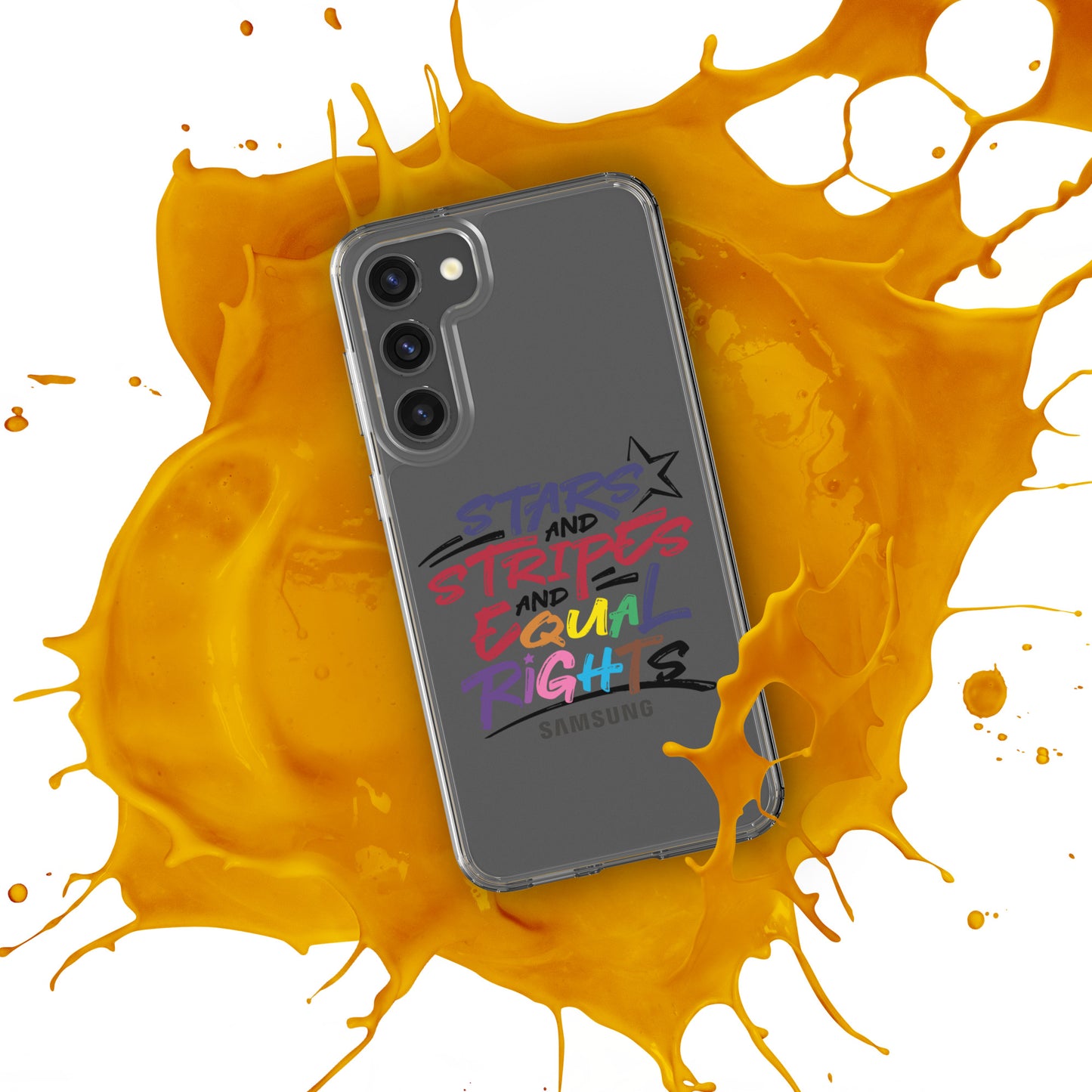Stars and Stripes and Equal Rights (Rainbow Letters) - Samsung® Phone Case - Supporting Equal Rights for All Americans Mobile Phone Cases Woke American Apparel