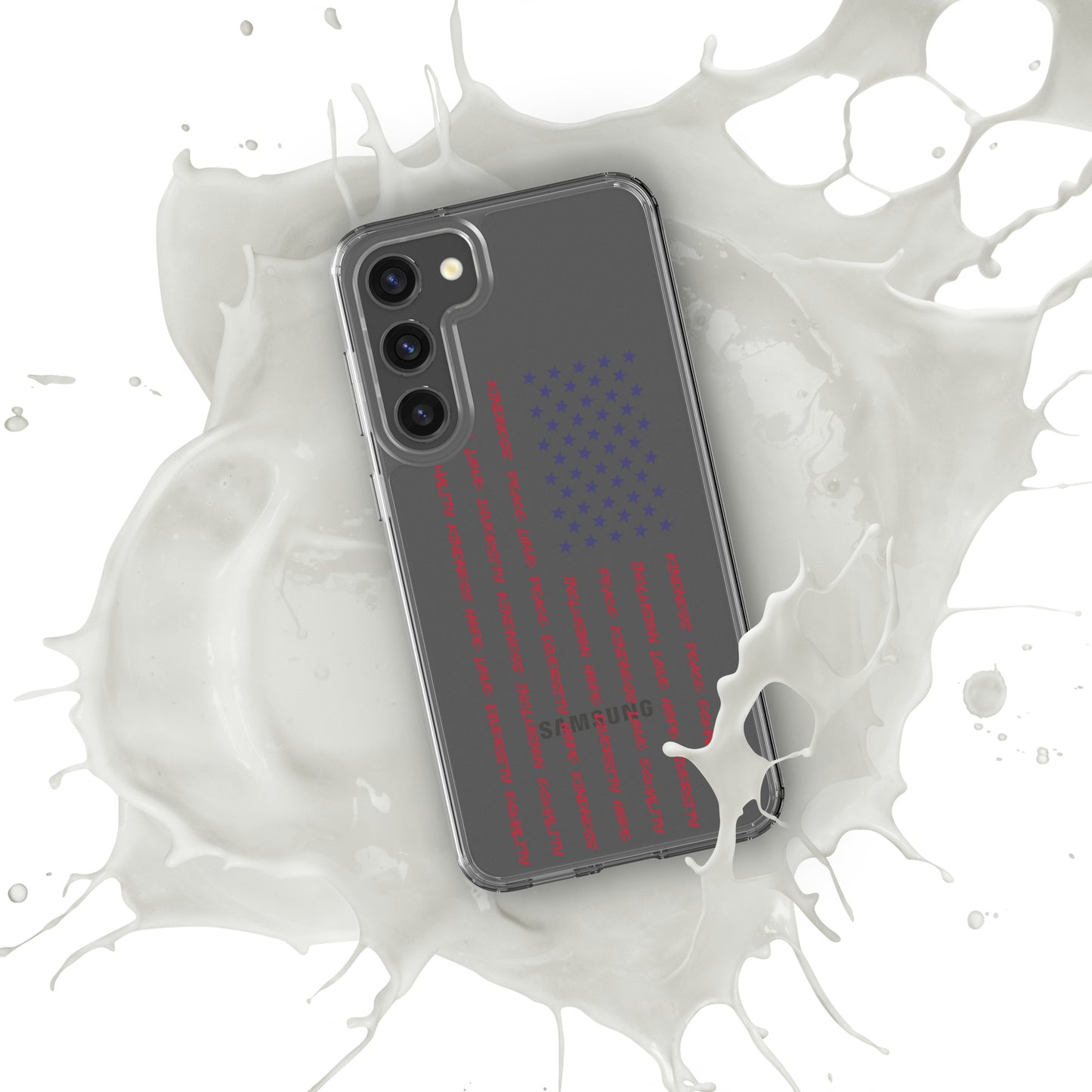 Flag Words of Kindness - Samsung® Case - Supporting Equal Rights for All Americans Mobile Phone Cases Woke American Apparel Samsung Galaxy S23 Plus