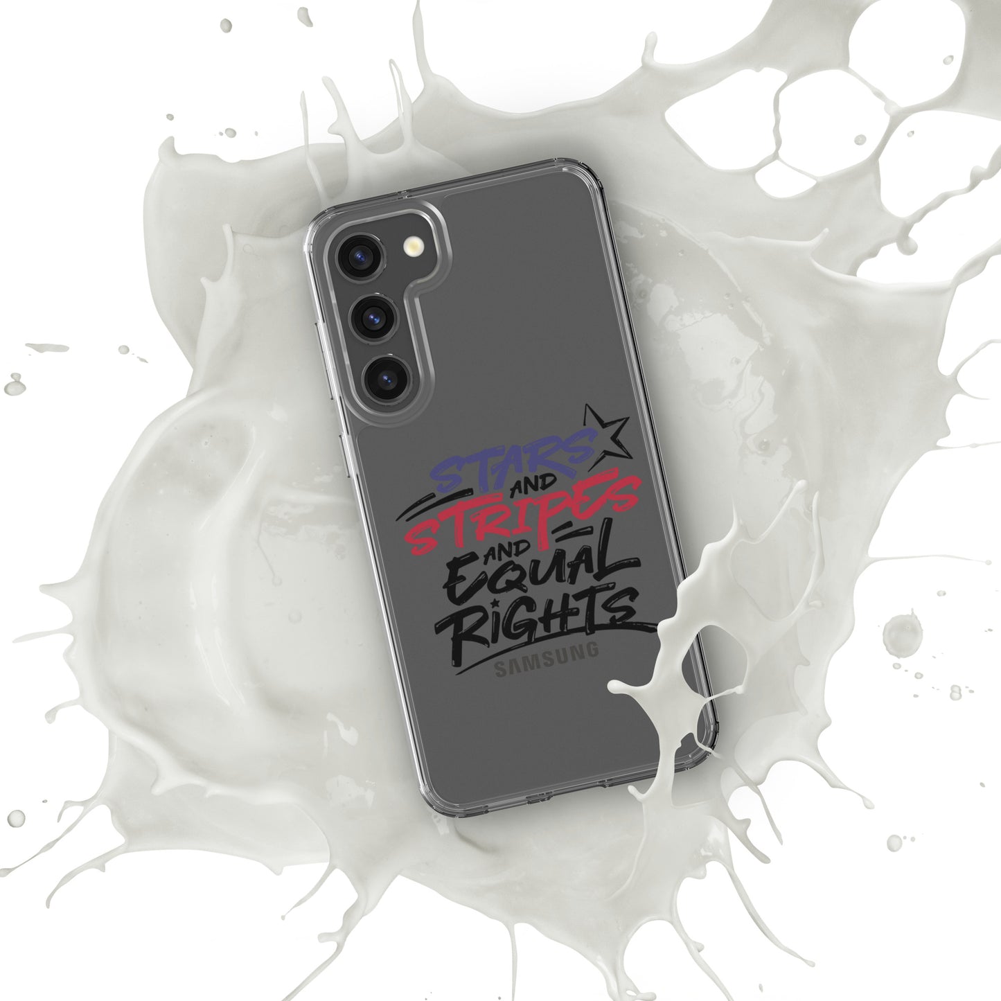 Stars and Stripes and Equal Rights - Samsung® Phone Case - Supporting Black Lives Matter and Equal Rights for All Americans Mobile Phone Cases Woke American Apparel Samsung Galaxy S23 Plus