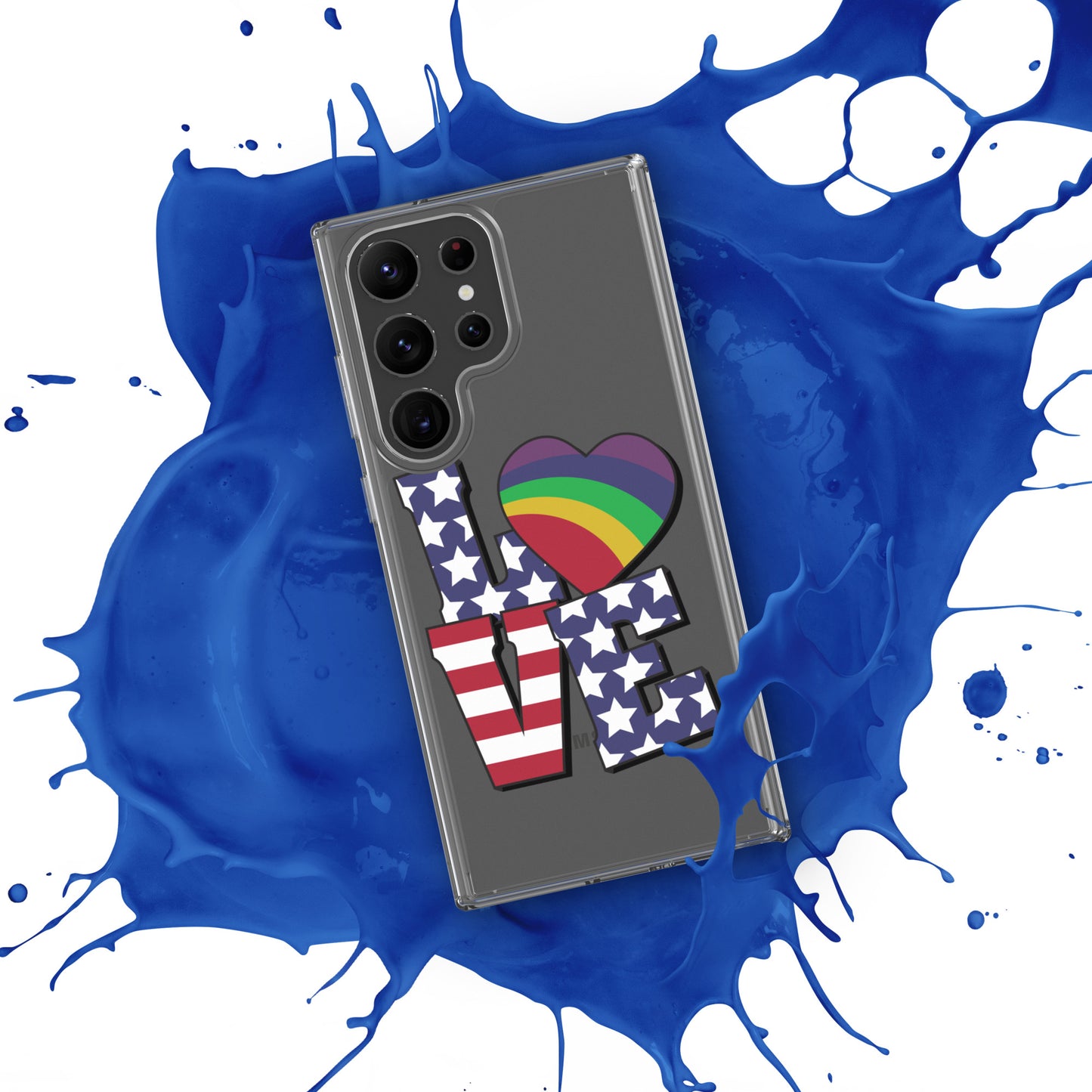 Old Glory Love with Rainbow Heart - Samsung® Phone Case - Supporting Equal Rights for All Americans Mobile Phone Cases Woke American Apparel