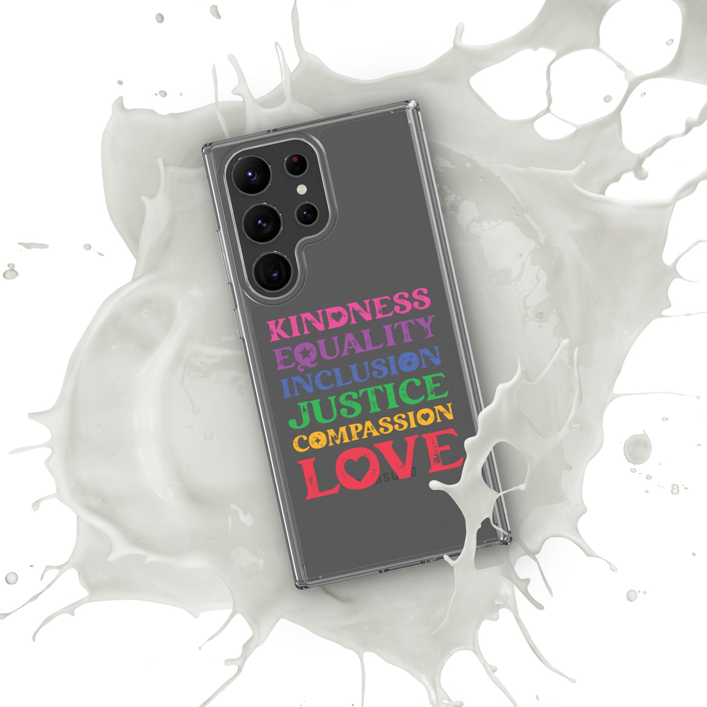 Kindness Equality Inclusion Justice Compassion Love (Rainbow) - Case for Samsung® Phones Mobile Phone Cases Woke American Apparel Samsung Galaxy S23 Ultra