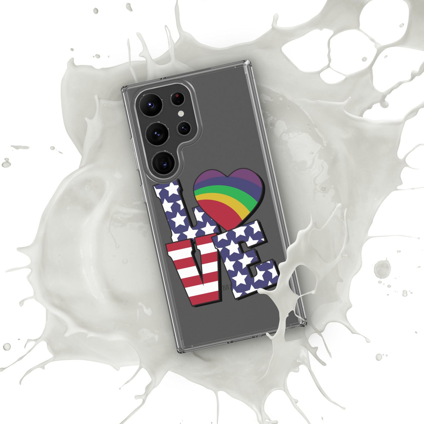 Old Glory Love with Rainbow Heart - Samsung® Phone Case - Supporting Equal Rights for All Americans Mobile Phone Cases Woke American Apparel Samsung Galaxy S23 Ultra