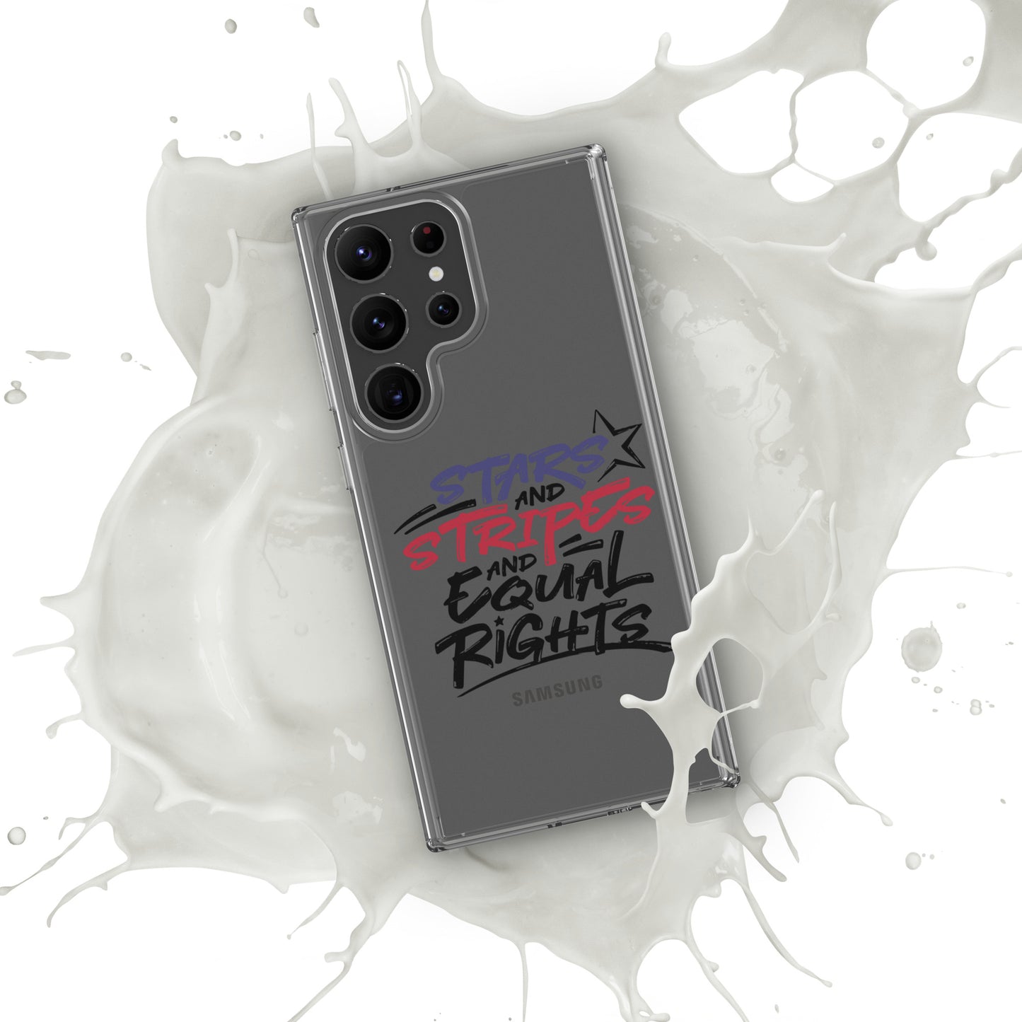 Stars and Stripes and Equal Rights - Samsung® Phone Case - Supporting Black Lives Matter and Equal Rights for All Americans Mobile Phone Cases Woke American Apparel Samsung Galaxy S23 Ultra