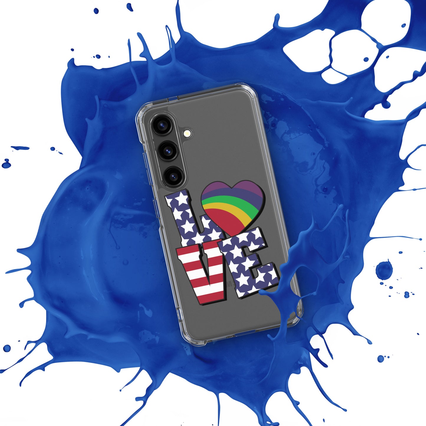 Old Glory Love with Rainbow Heart - Samsung® Phone Case - Supporting Equal Rights for All Americans Mobile Phone Cases Woke American Apparel