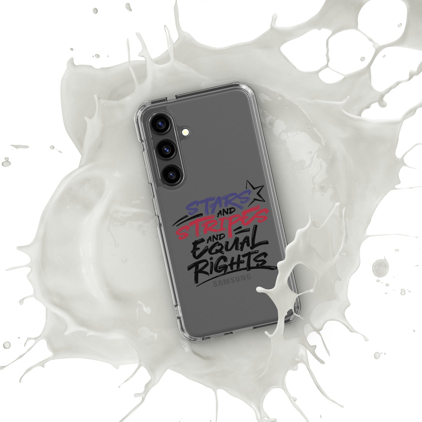 Stars and Stripes and Equal Rights - Samsung® Phone Case - Supporting Black Lives Matter and Equal Rights for All Americans Mobile Phone Cases Woke American Apparel Samsung Galaxy S24