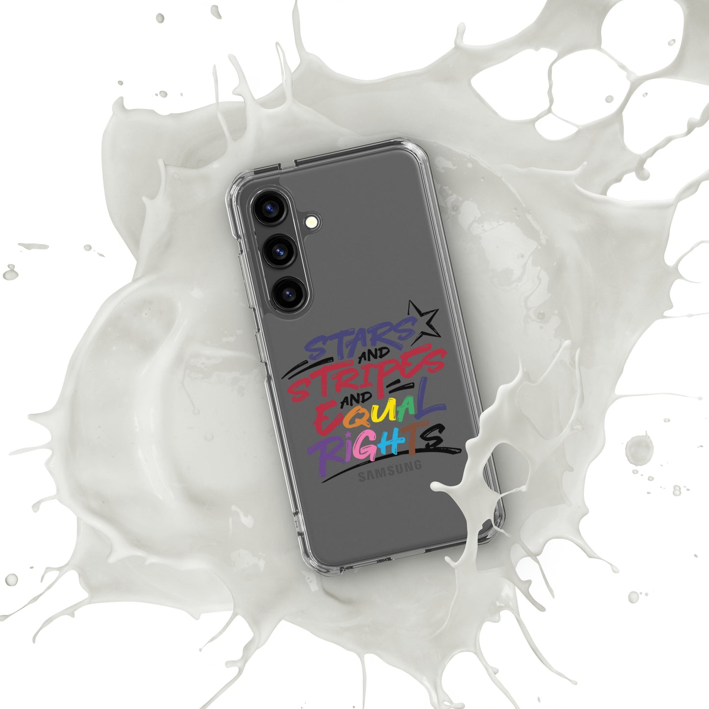 Stars and Stripes and Equal Rights (Rainbow Letters) - Samsung® Phone Case - Supporting Equal Rights for All Americans Mobile Phone Cases Woke American Apparel Samsung Galaxy S24