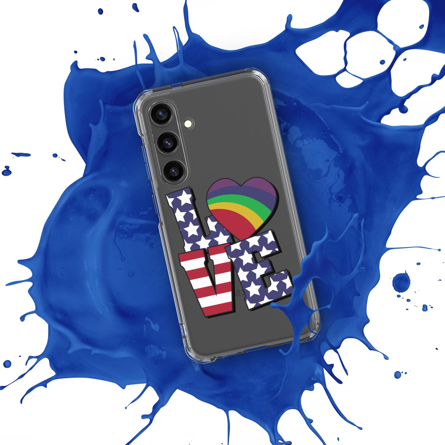 Old Glory Love with Rainbow Heart - Samsung® Phone Case - Supporting Equal Rights for All Americans Mobile Phone Cases Woke American Apparel