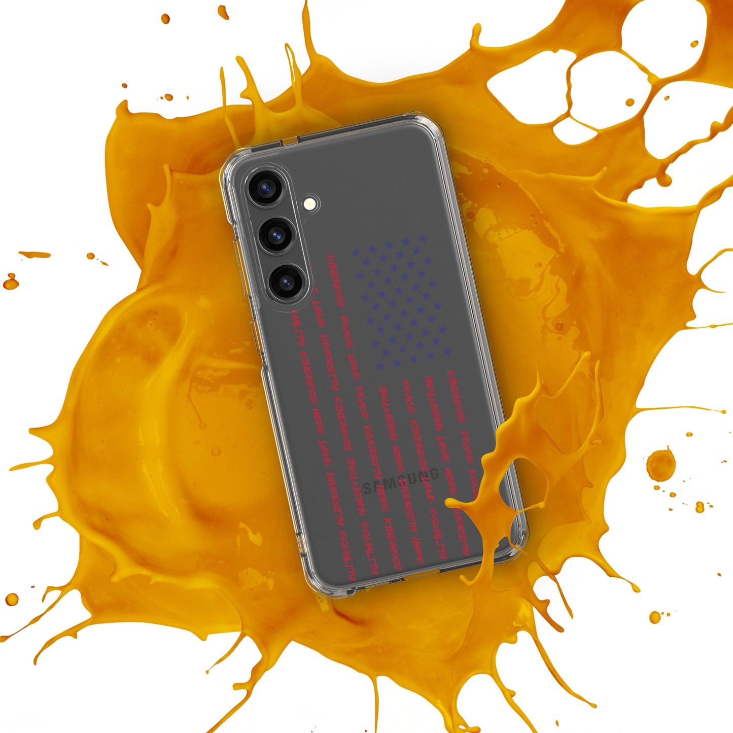 Flag Words of Kindness - Samsung® Case - Supporting Equal Rights for All Americans Mobile Phone Cases Woke American Apparel
