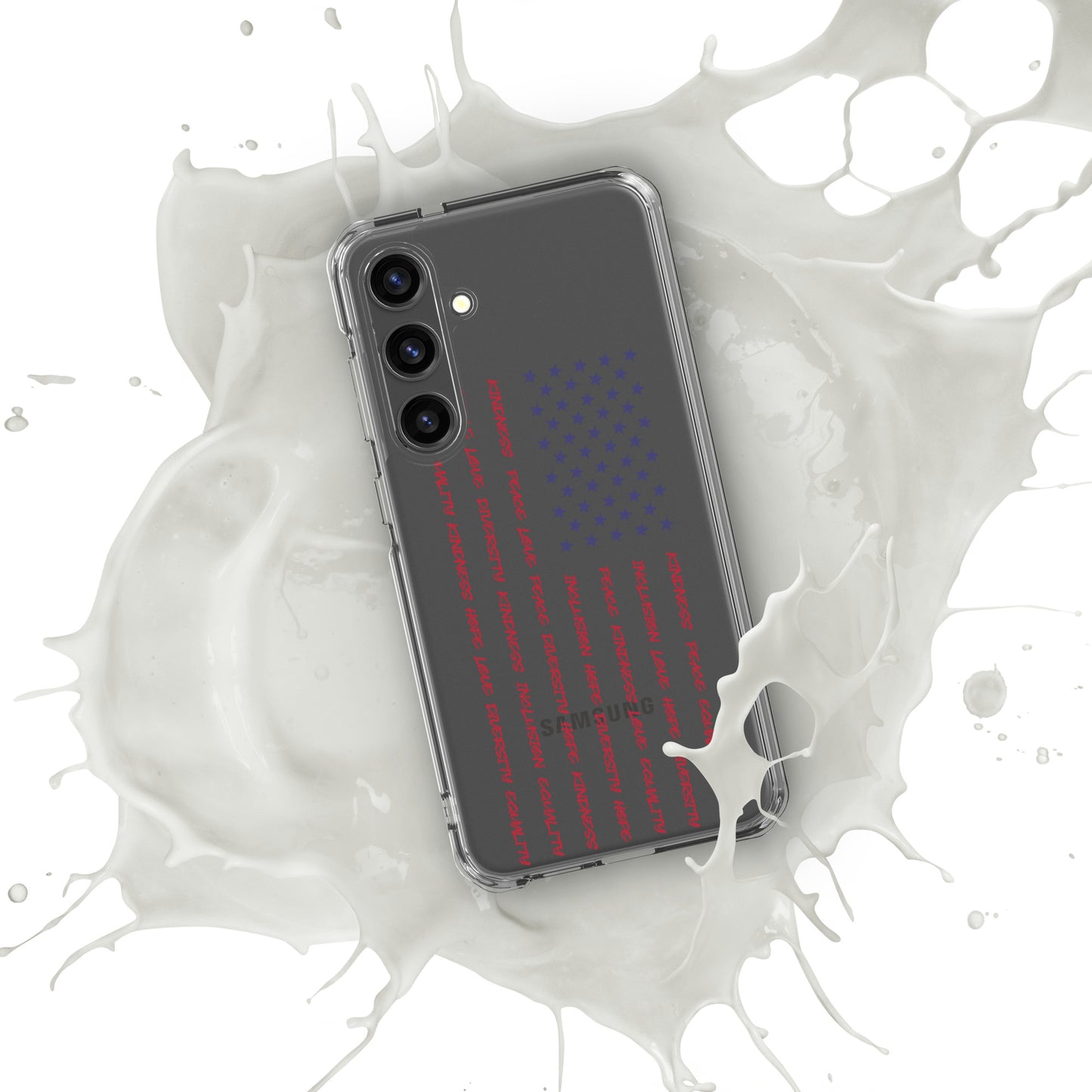 Flag Words of Kindness - Samsung® Case - Supporting Equal Rights for All Americans Mobile Phone Cases Woke American Apparel Samsung Galaxy S24 Plus