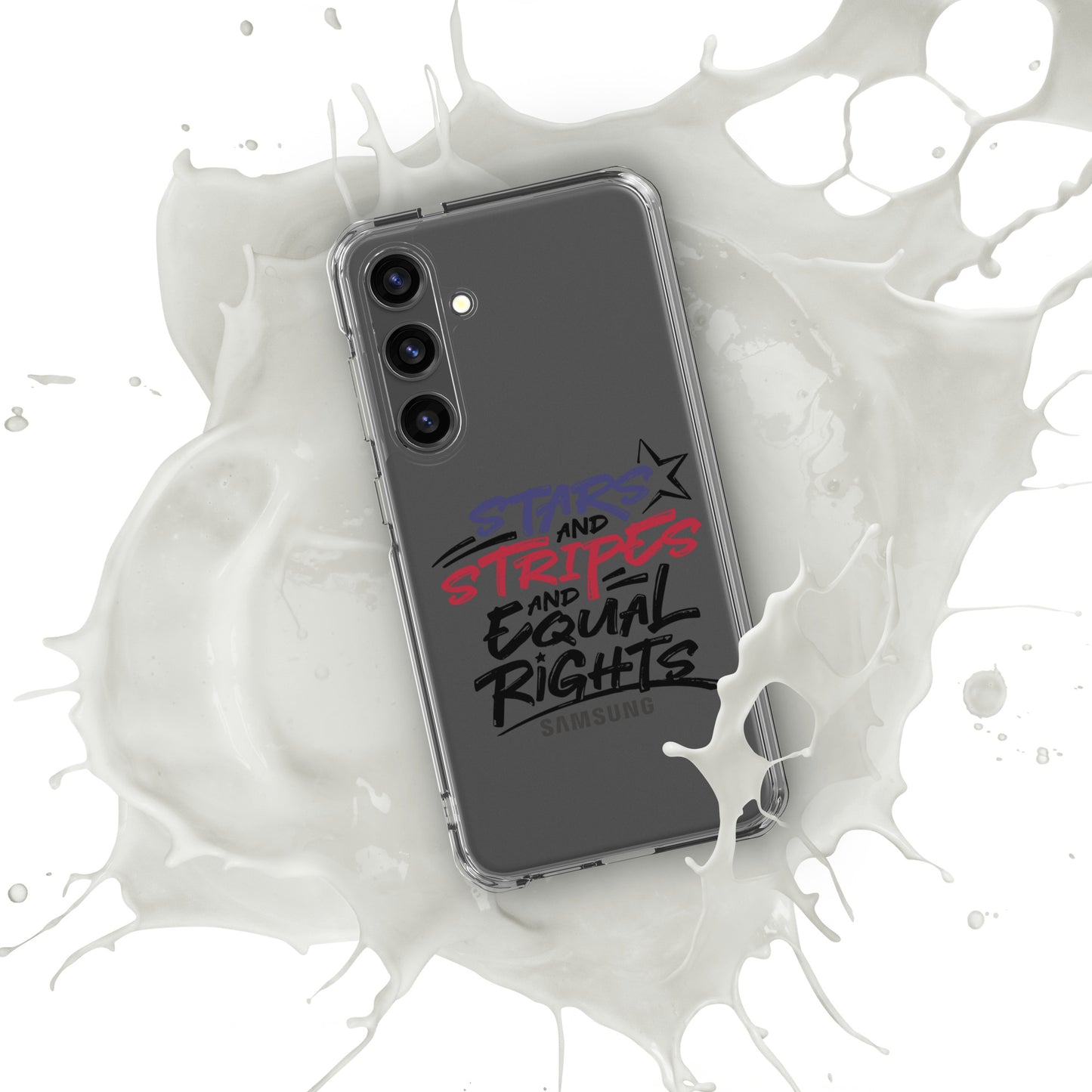 Stars and Stripes and Equal Rights - Samsung® Phone Case - Supporting Black Lives Matter and Equal Rights for All Americans Mobile Phone Cases Woke American Apparel Samsung Galaxy S24 Plus