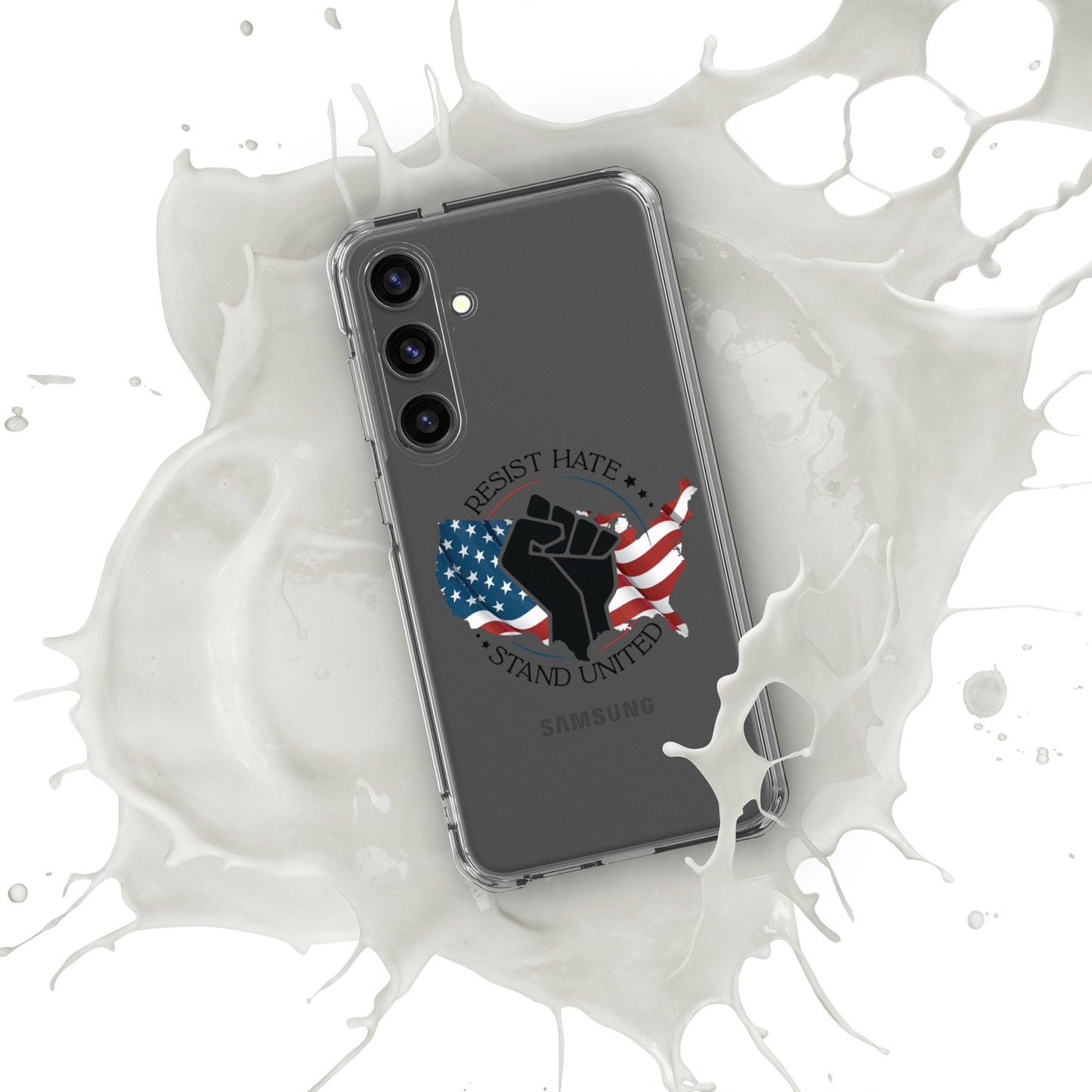 Resist Hate, Stand United - Samsung® Case - Supporting Black Lives Matter and Equal Rights for All Americans Mobile Phone Cases Woke American Apparel Samsung Galaxy S24 Plus