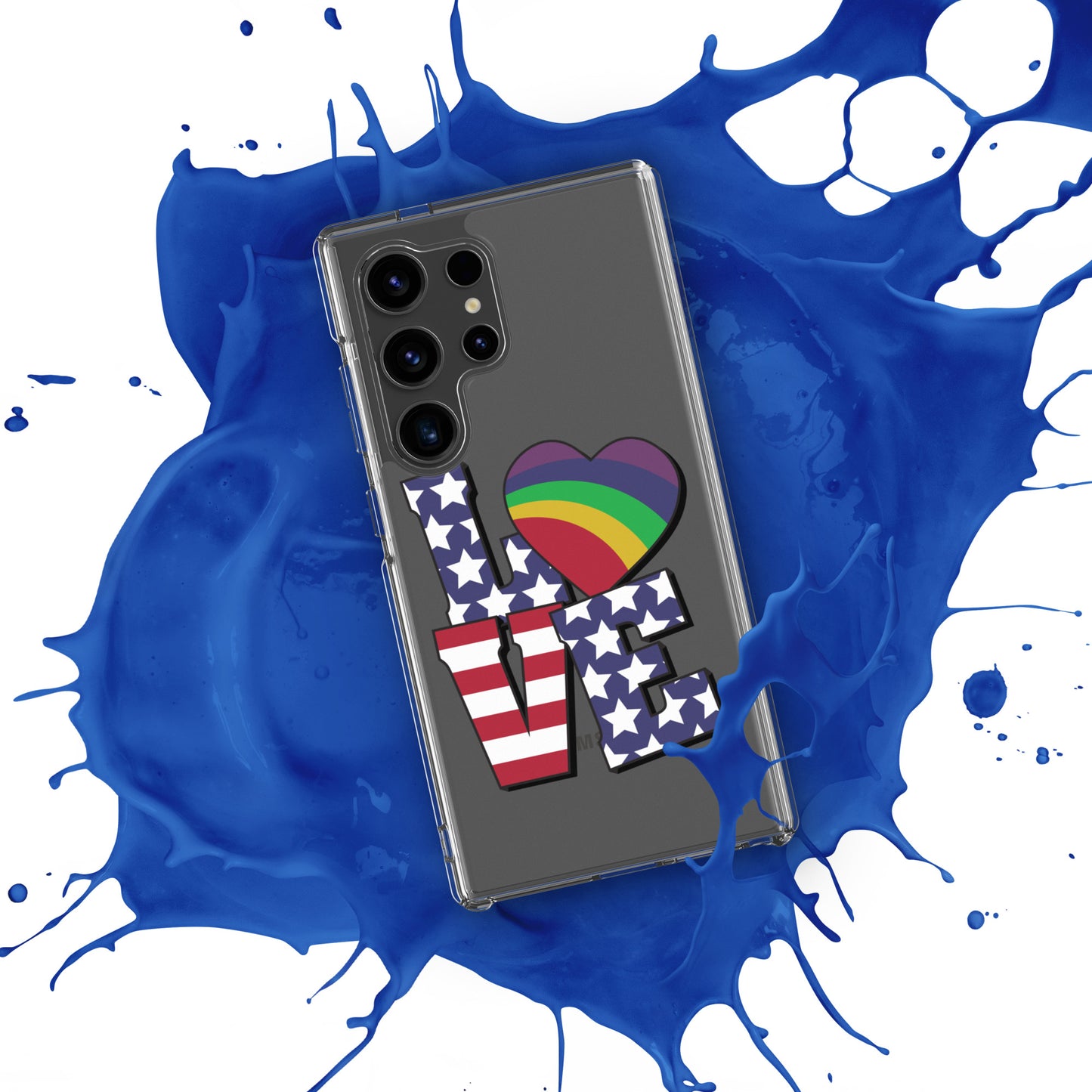 Old Glory Love with Rainbow Heart - Samsung® Phone Case - Supporting Equal Rights for All Americans Mobile Phone Cases Woke American Apparel