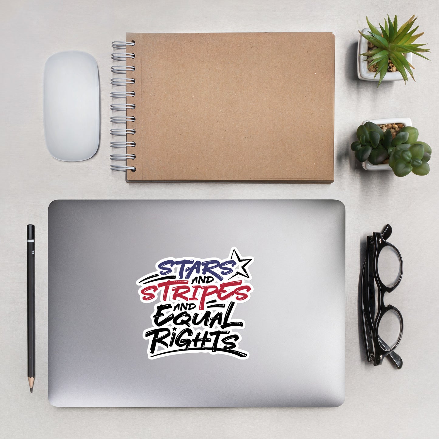 Stars and Stripes and Equal Rights - Sticker - Supporting Black Lives Matter and Equal Rights for All Americans Decorative Stickers Woke American Apparel 5.5″×5.5″