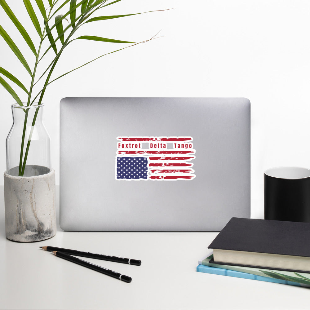 Foxtrot Delta Tango (Flag) - Stickers Decorative Stickers Woke American Apparel