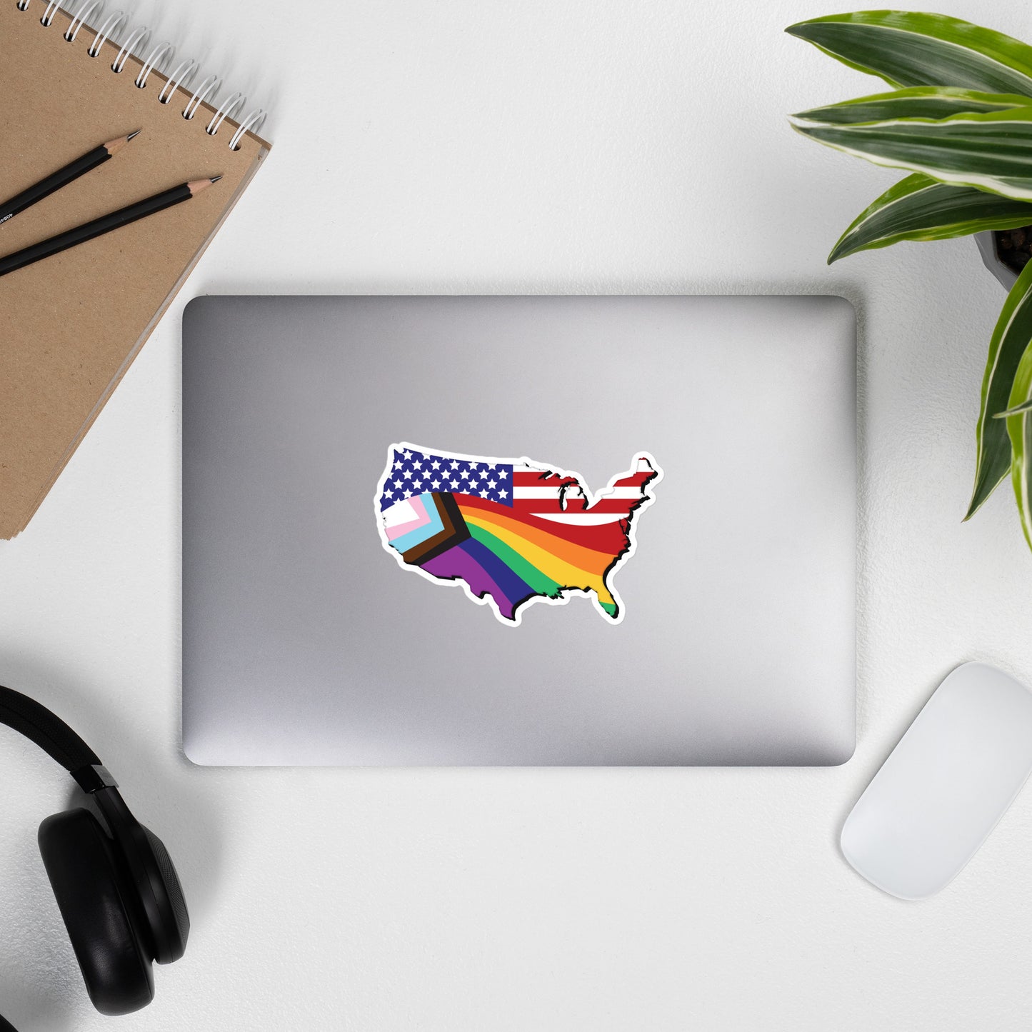 US Map Old Glory Pride - Sticker - Supporting Equal Rights for All Americans Decorative Stickers Woke American Apparel
