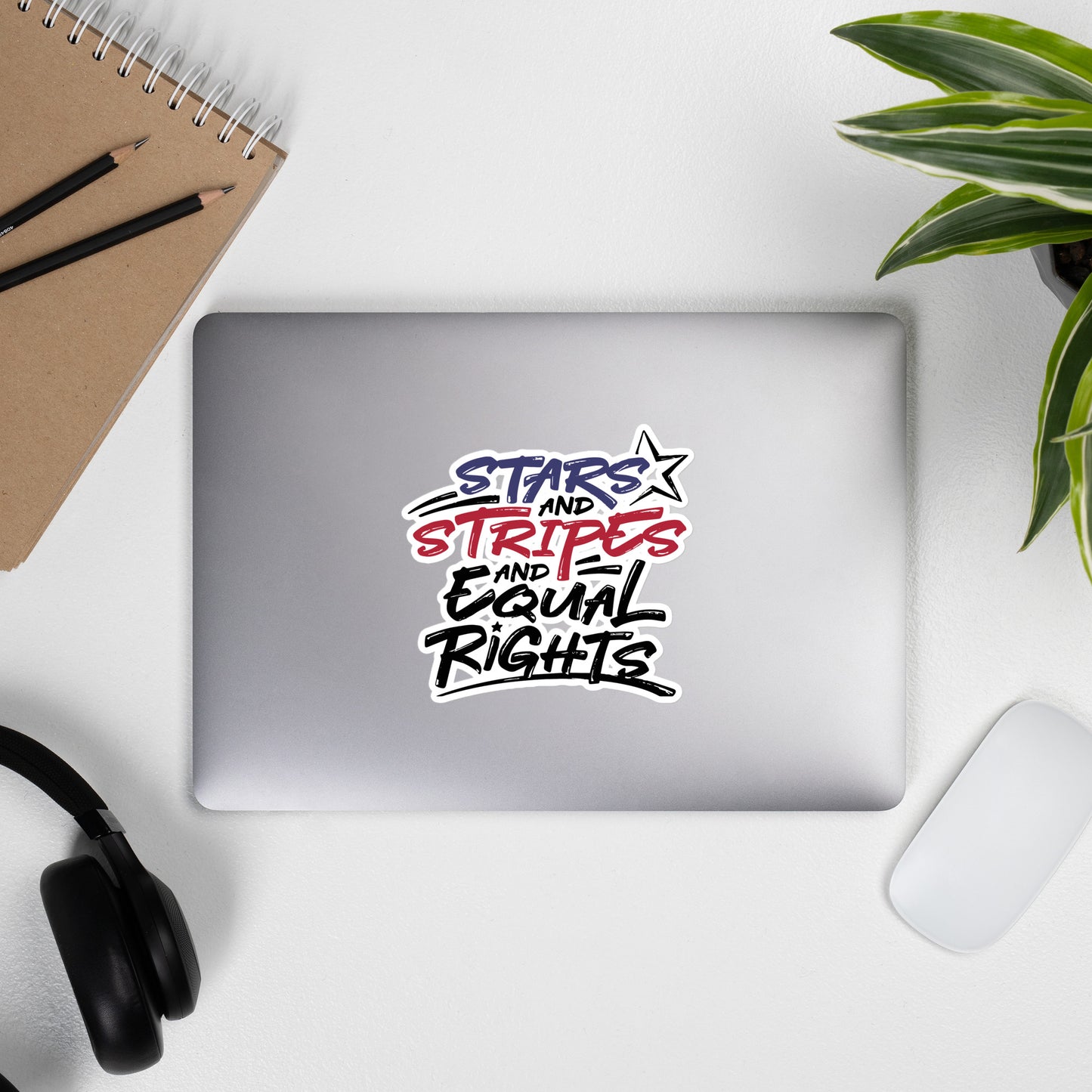 Stars and Stripes and Equal Rights - Sticker - Supporting Black Lives Matter and Equal Rights for All Americans Decorative Stickers Woke American Apparel