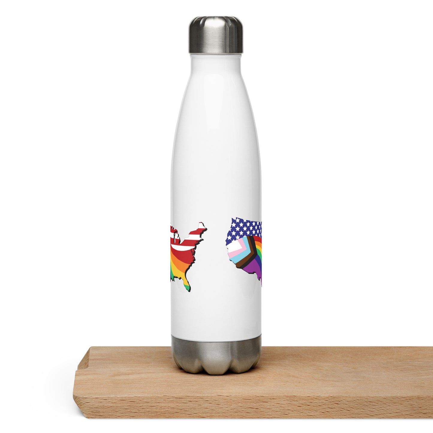 US Map Old Glory Pride - Stainless Steel Water Bottle - Supporting Equal Rights for All Americans Water Bottles Woke American Apparel Default Title