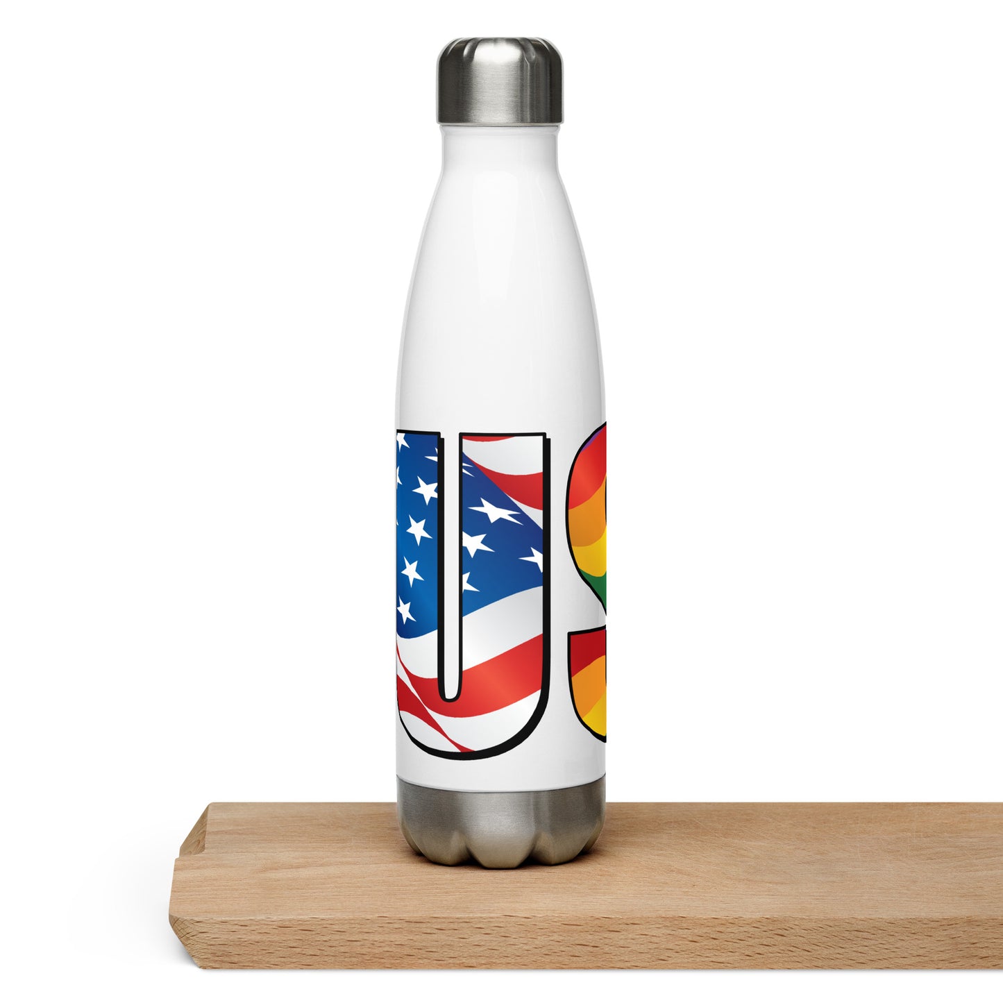 USA Pride - Stainless Steel Water Bottle - Supporting Equal Rights for All Americans Water Bottles Woke American Apparel