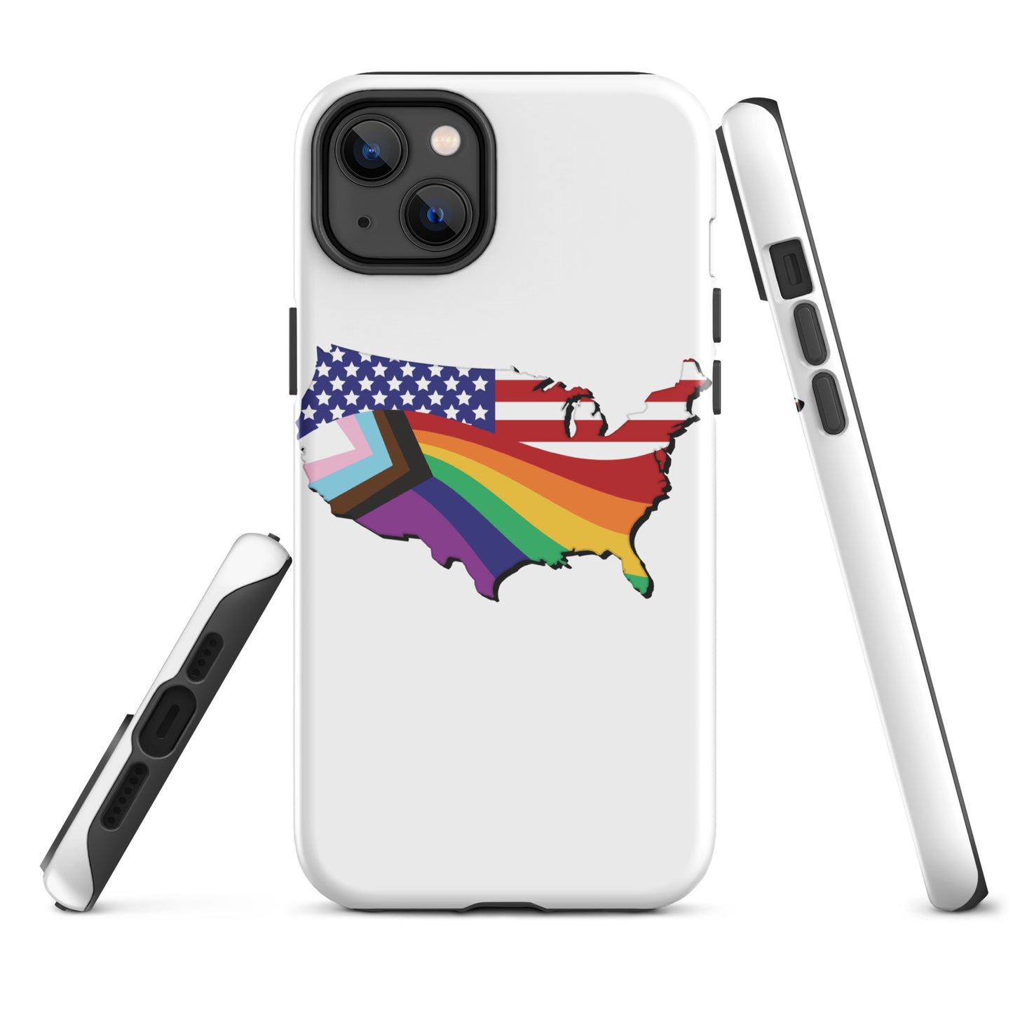 US Map Old Glory Pride - iPhone® Case - Supporting Equal Rights for All Americans Mobile Phone Cases Woke American Apparel iPhone 14 Plus