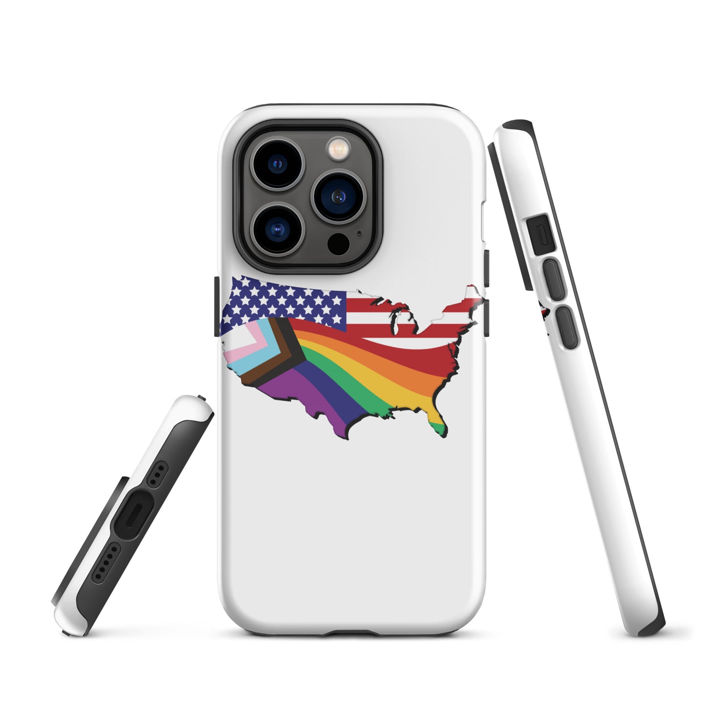 US Map Old Glory Pride - iPhone® Case - Supporting Equal Rights for All Americans Mobile Phone Cases Woke American Apparel iPhone 14 Pro