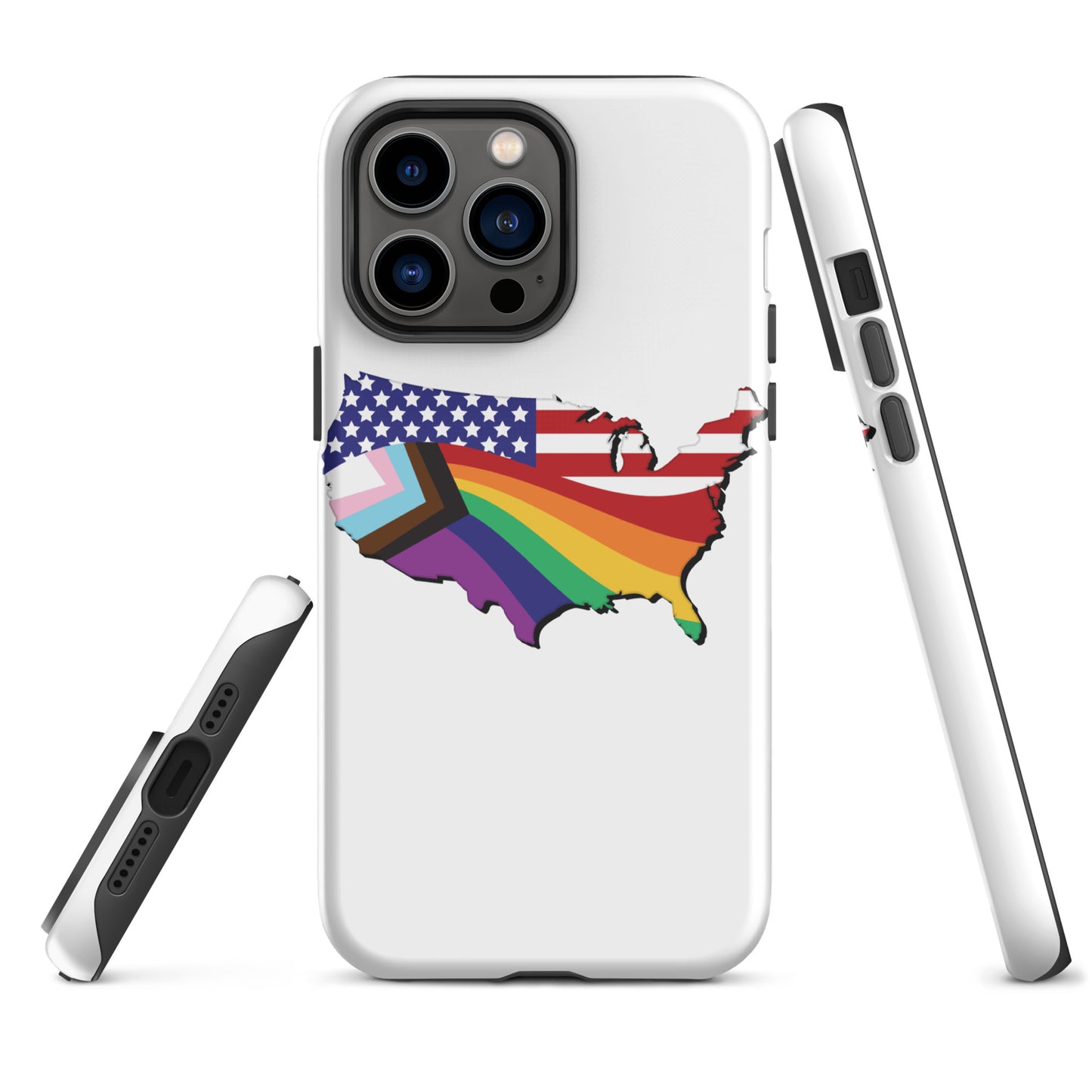 US Map Old Glory Pride - iPhone® Case - Supporting Equal Rights for All Americans Mobile Phone Cases Woke American Apparel iPhone 14 Pro Max