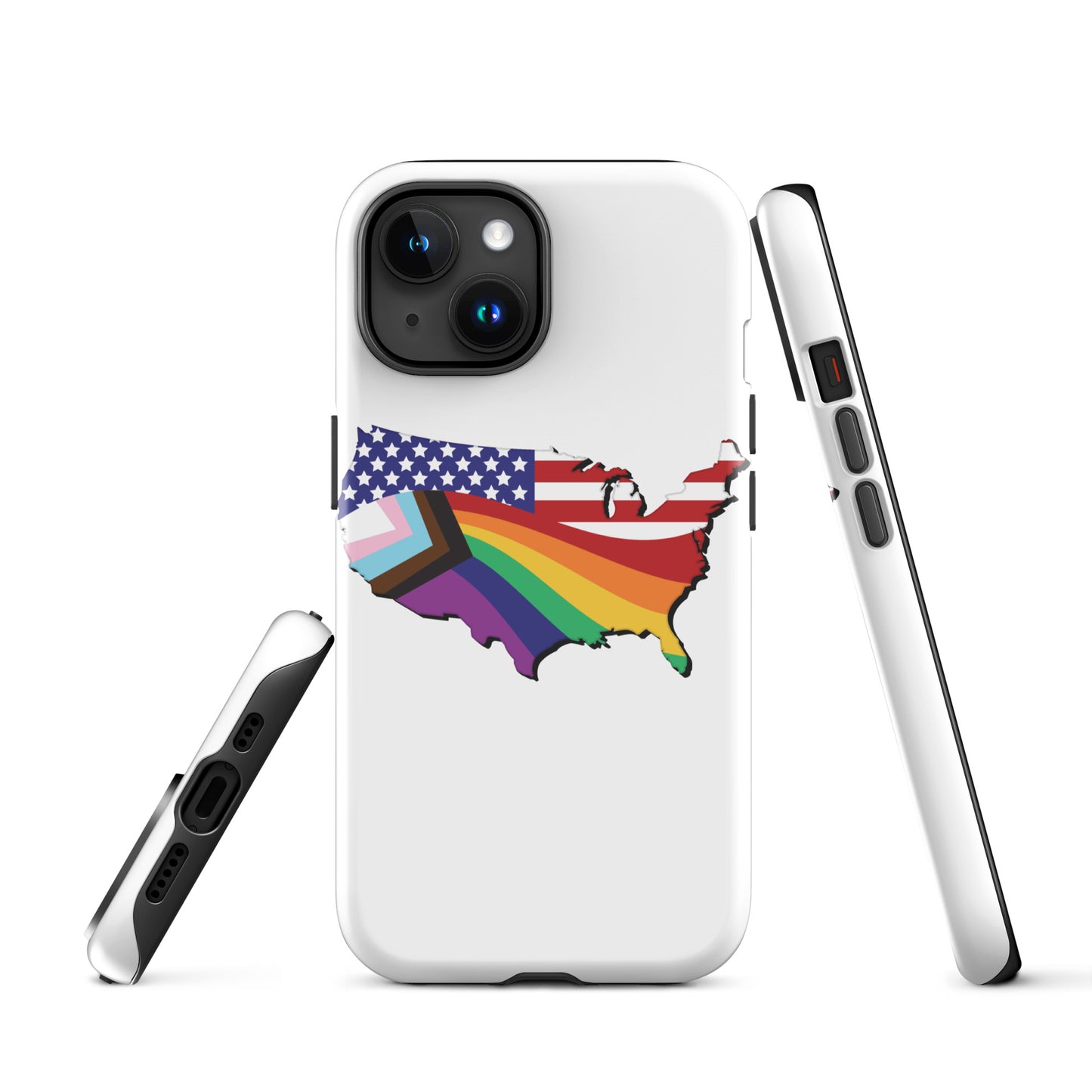 US Map Old Glory Pride - iPhone® Case - Supporting Equal Rights for All Americans Mobile Phone Cases Woke American Apparel iPhone 15