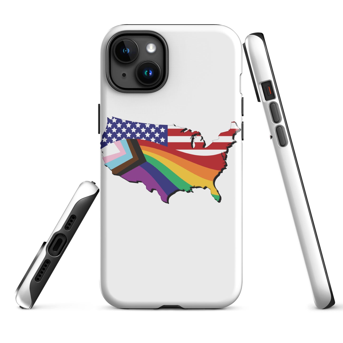 US Map Old Glory Pride - iPhone® Case - Supporting Equal Rights for All Americans Mobile Phone Cases Woke American Apparel iPhone 15 Plus