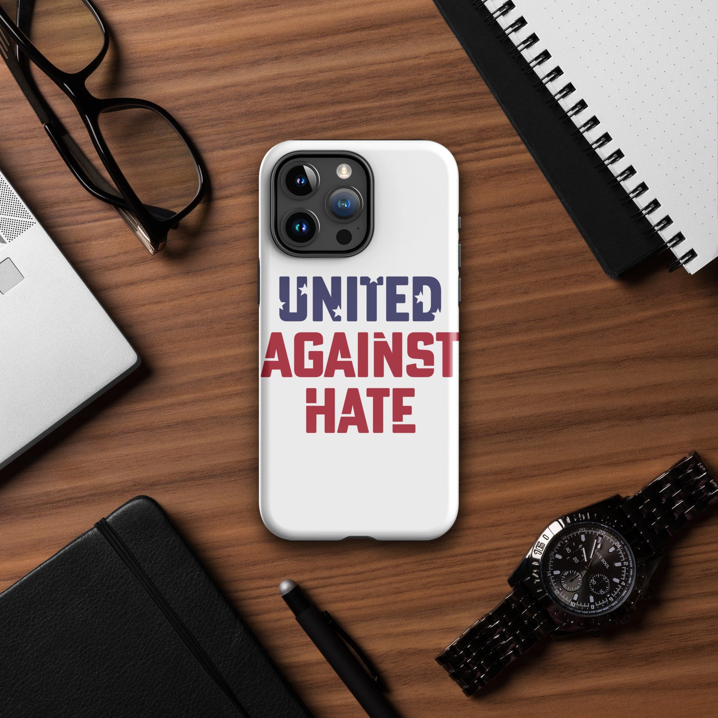 United Against Hate - iPhone® Case - Supporting Black Lives Matter and Equal Rights for All Americans Mobile Phone Cases Woke American Apparel iPhone 15 Pro Max