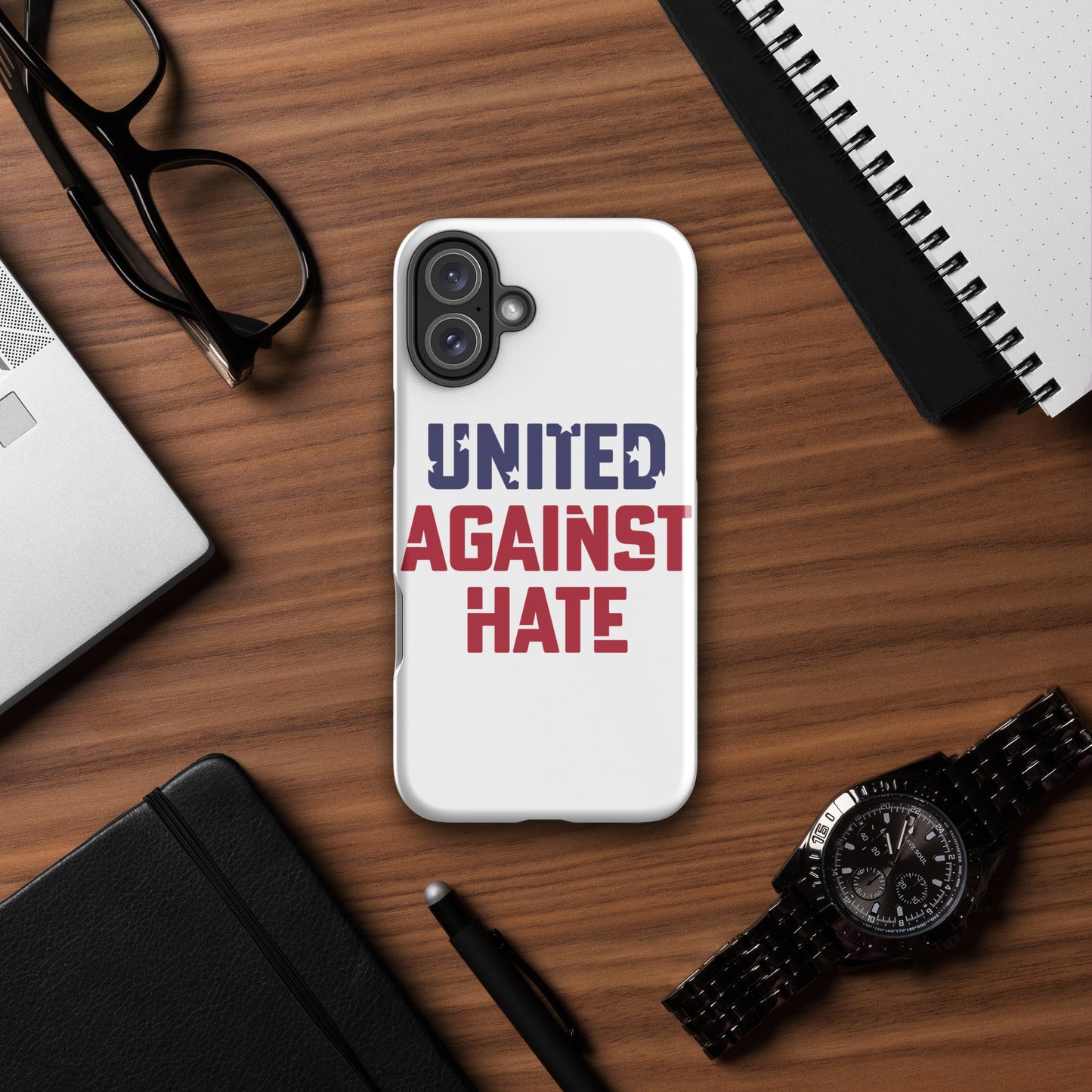 United Against Hate - iPhone® Case - Supporting Black Lives Matter and Equal Rights for All Americans Mobile Phone Cases Woke American Apparel iPhone 16 Plus